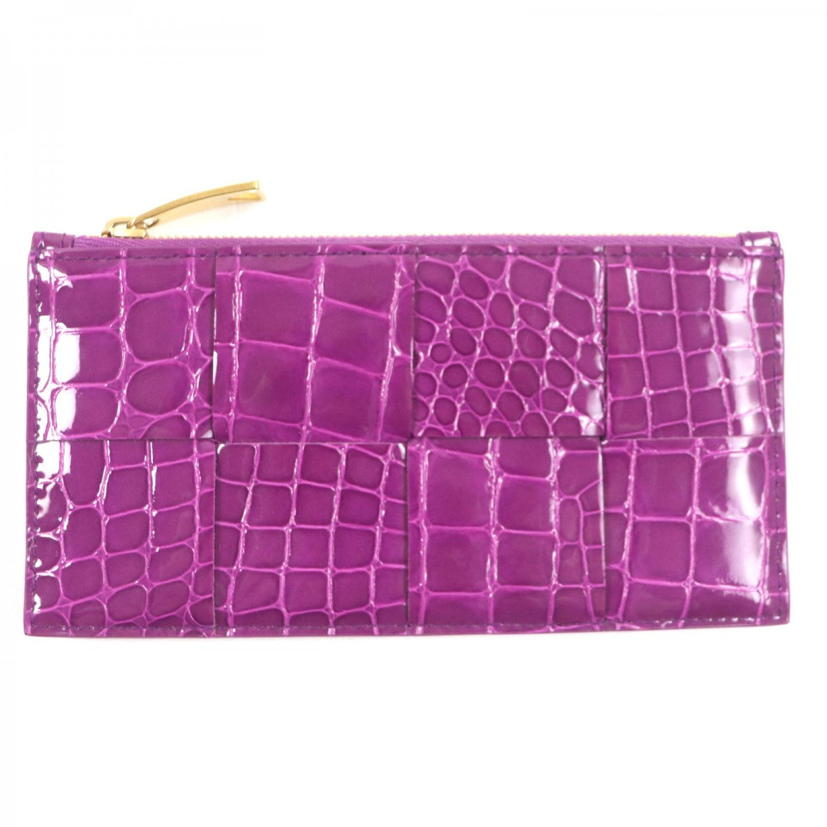 BOTTEGAVENETA Coin case Main: Patent leather purple Cassette Long Zipper Card Case Women