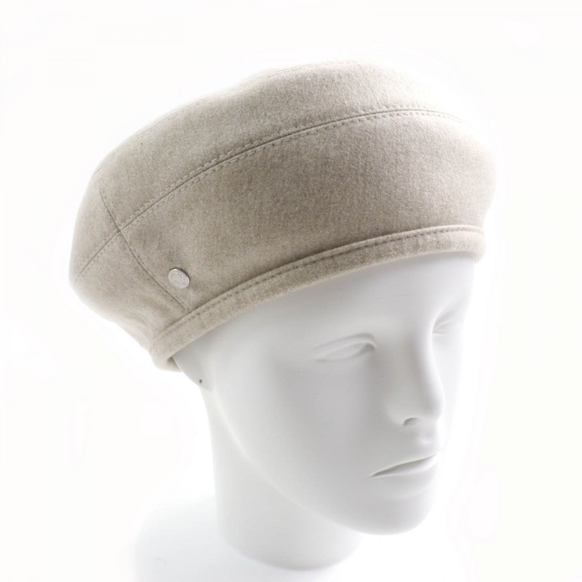 HERMES beret Outer: 100% cashmere, Lining: 65% rayon, Lining: 35% silk, Part: 100% polyester GREGE Saint Honore Charm Women 58