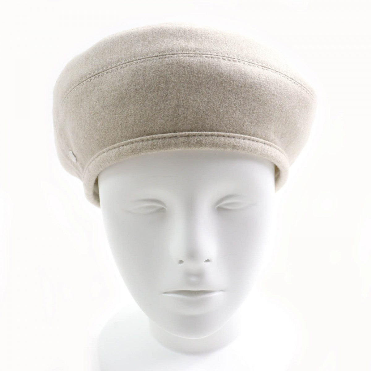 HERMES beret Outer: 100% cashmere, Lining: 65% rayon, Lining: 35% silk, Part: 100% polyester GREGE Saint Honore Charm Women 58
