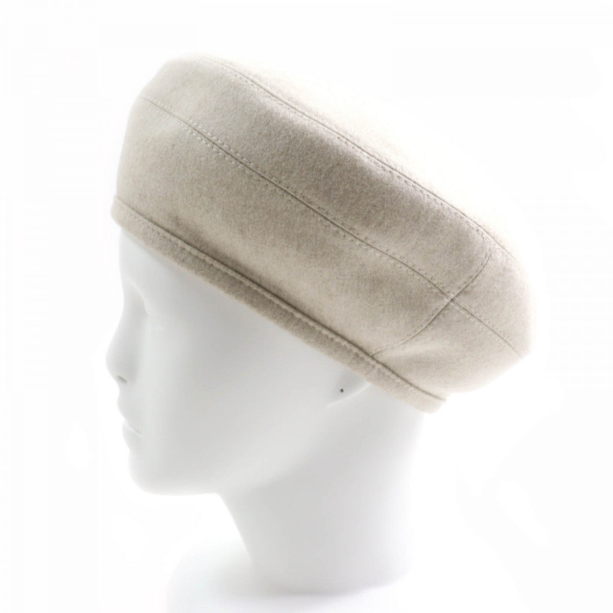 HERMES beret Outer: 100% cashmere, Lining: 65% rayon, Lining: 35% silk, Part: 100% polyester GREGE Saint Honore Charm Women 58