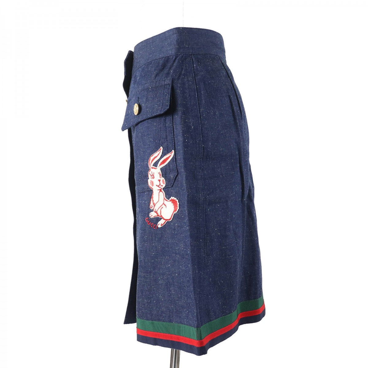 GUCCI skirt 521009 Outer: 100% cotton, some parts: 50% cotton, some parts: 50% rayon, some parts: 100% polyester Indigo blue Women 38