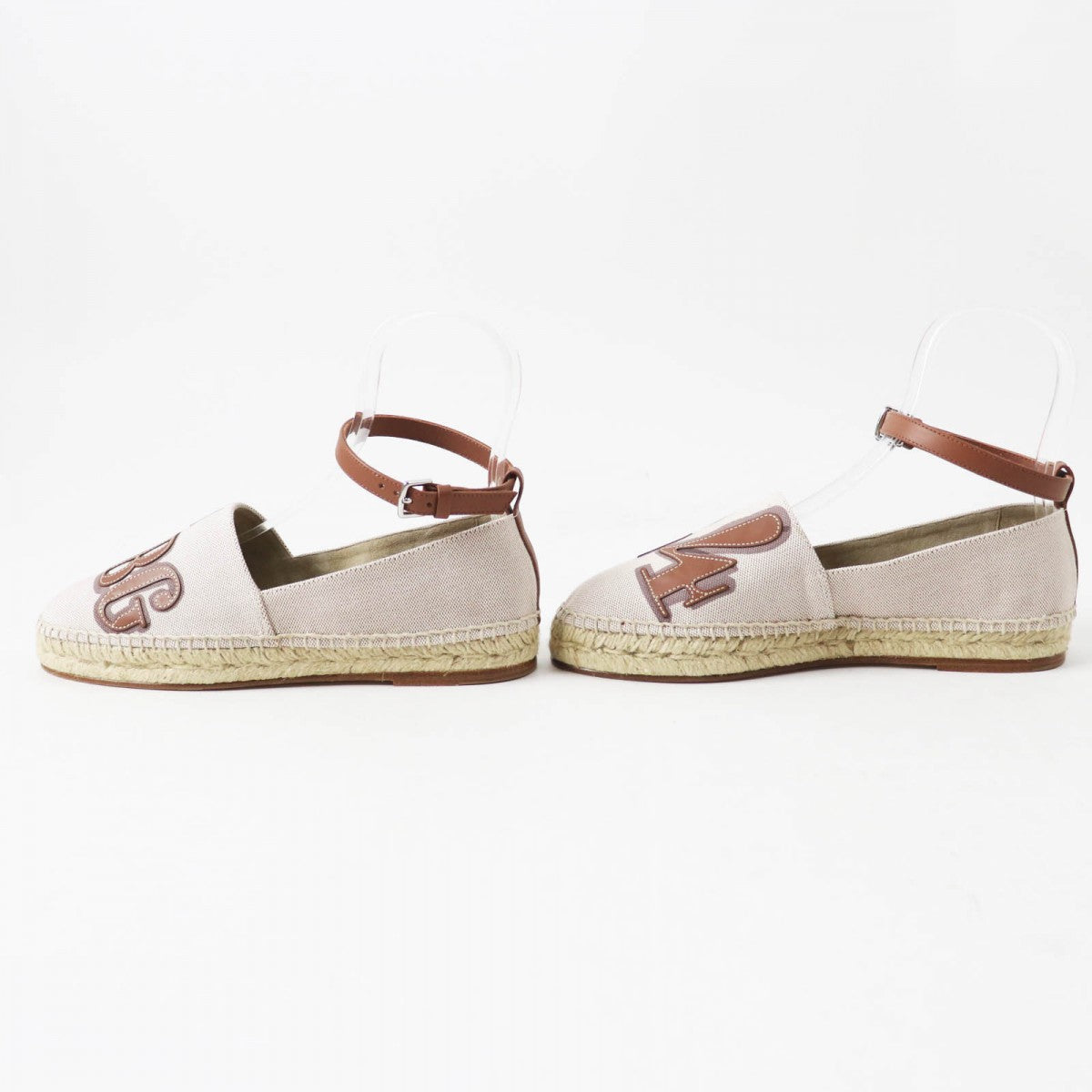 HERMES Slip-on Main: Toile H, Part: Calf leather NOISETTE GOLD Indirizzo Women 37