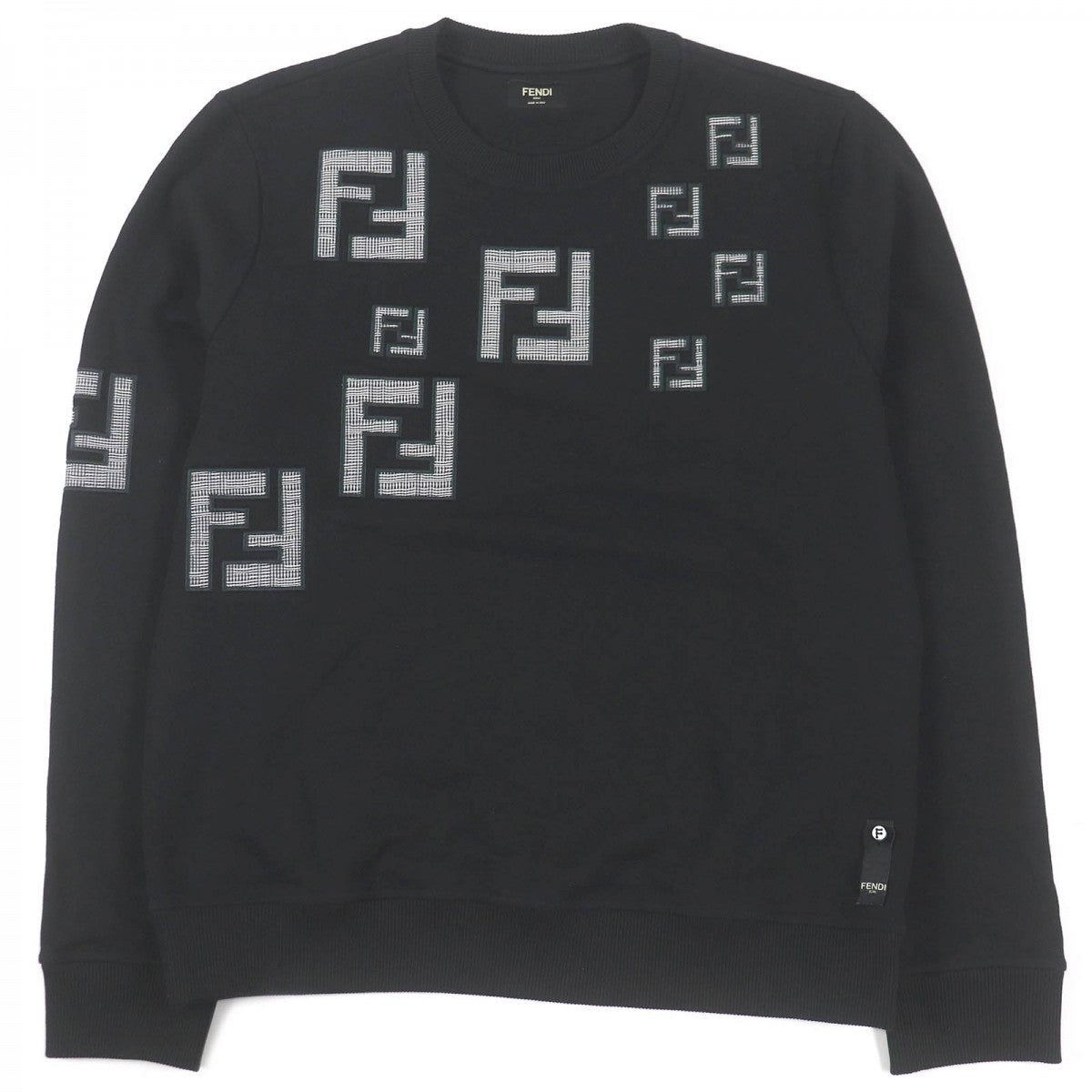 FENDI sweat FY0178 Main: 100% cotton, Part: 97% cotton, Part: 3% polyurethane, Part: 100% cotton, Part: 100% polyester black mens S