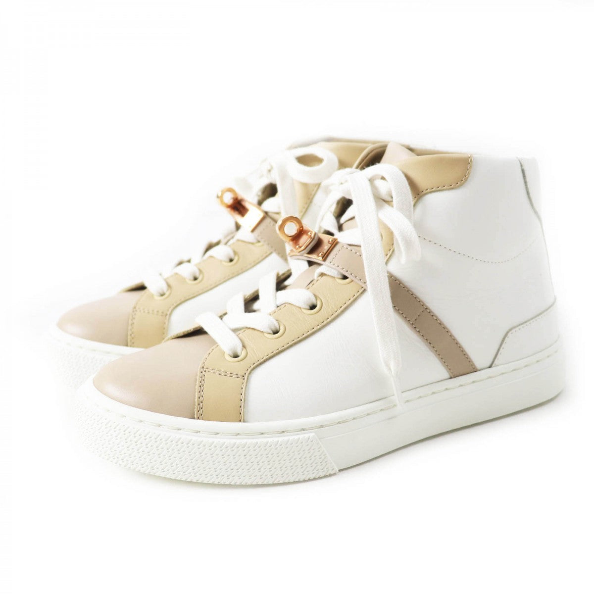 HERMES High cut sneakers Main: Leather White beige Daydream Women 35.5