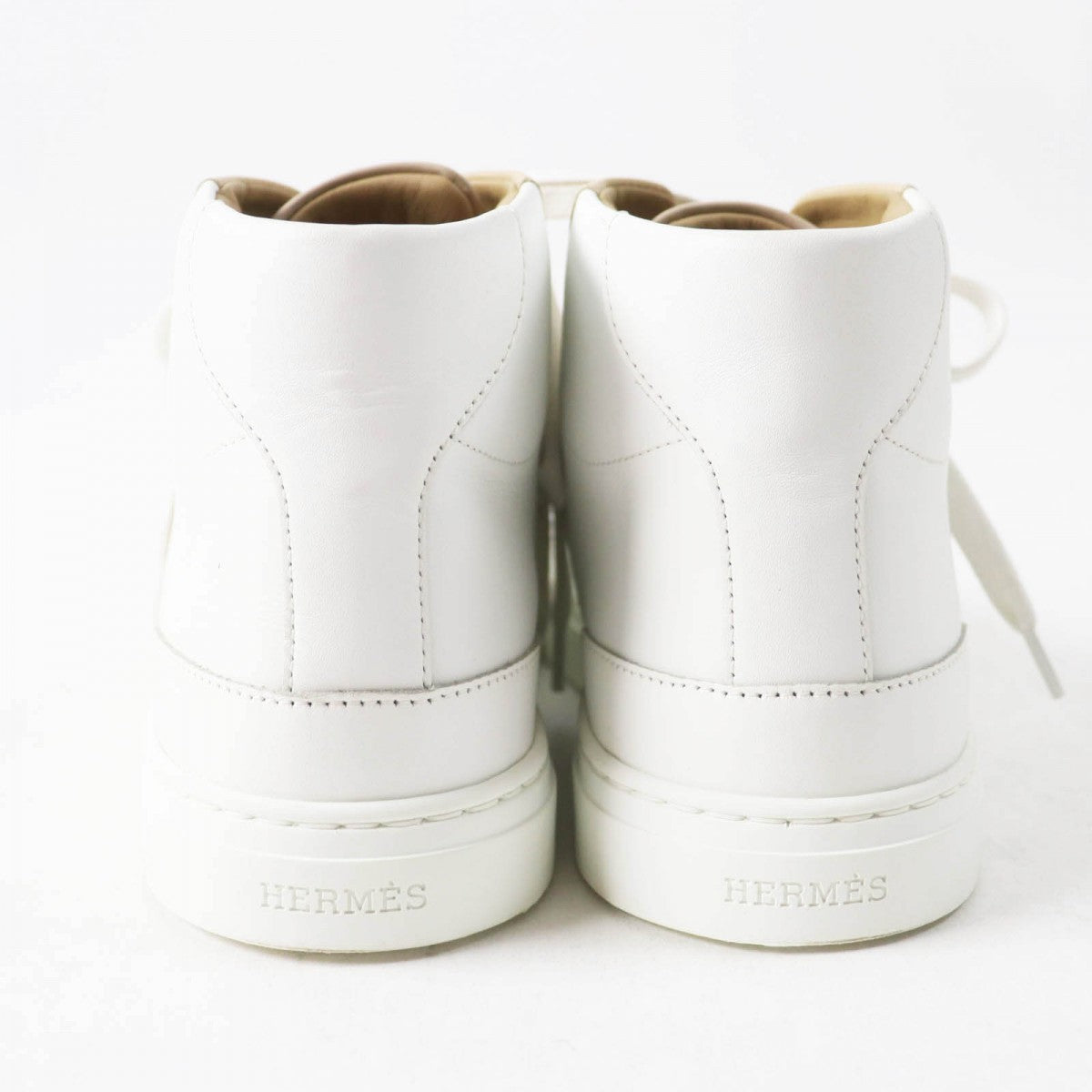 HERMES High cut sneakers Main: Leather White beige Daydream Women 35.5