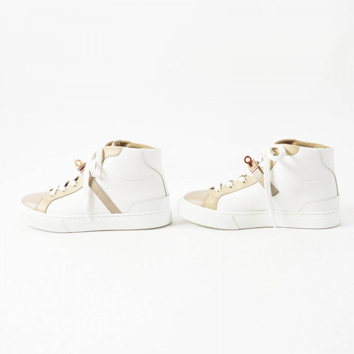 HERMES High cut sneakers Main: Leather White beige Daydream Women 35.5