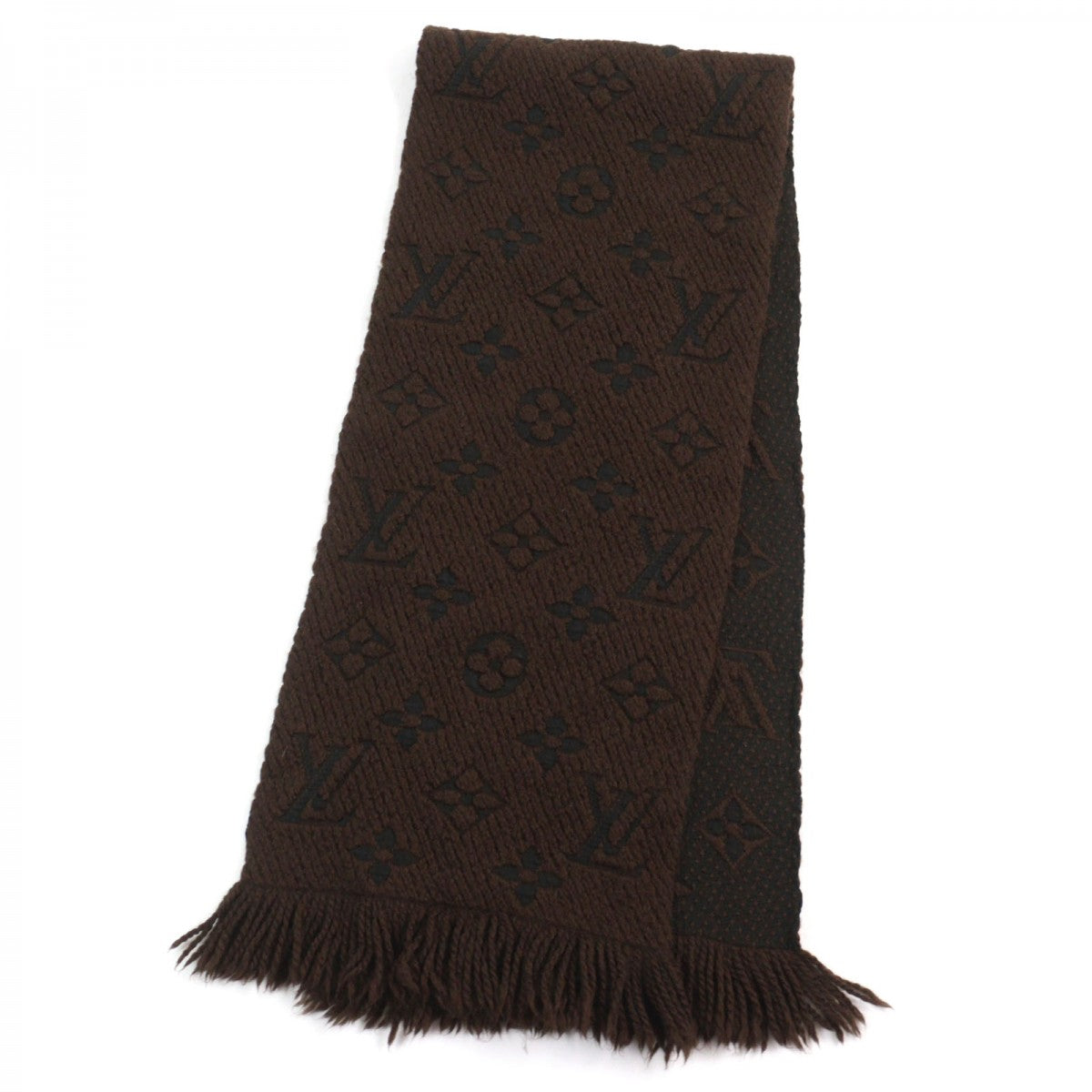 LOUIS VUITTON Scarf 413287 Main: 94% wool, Main: 6% silk Brown Escalp Logo Mania mens