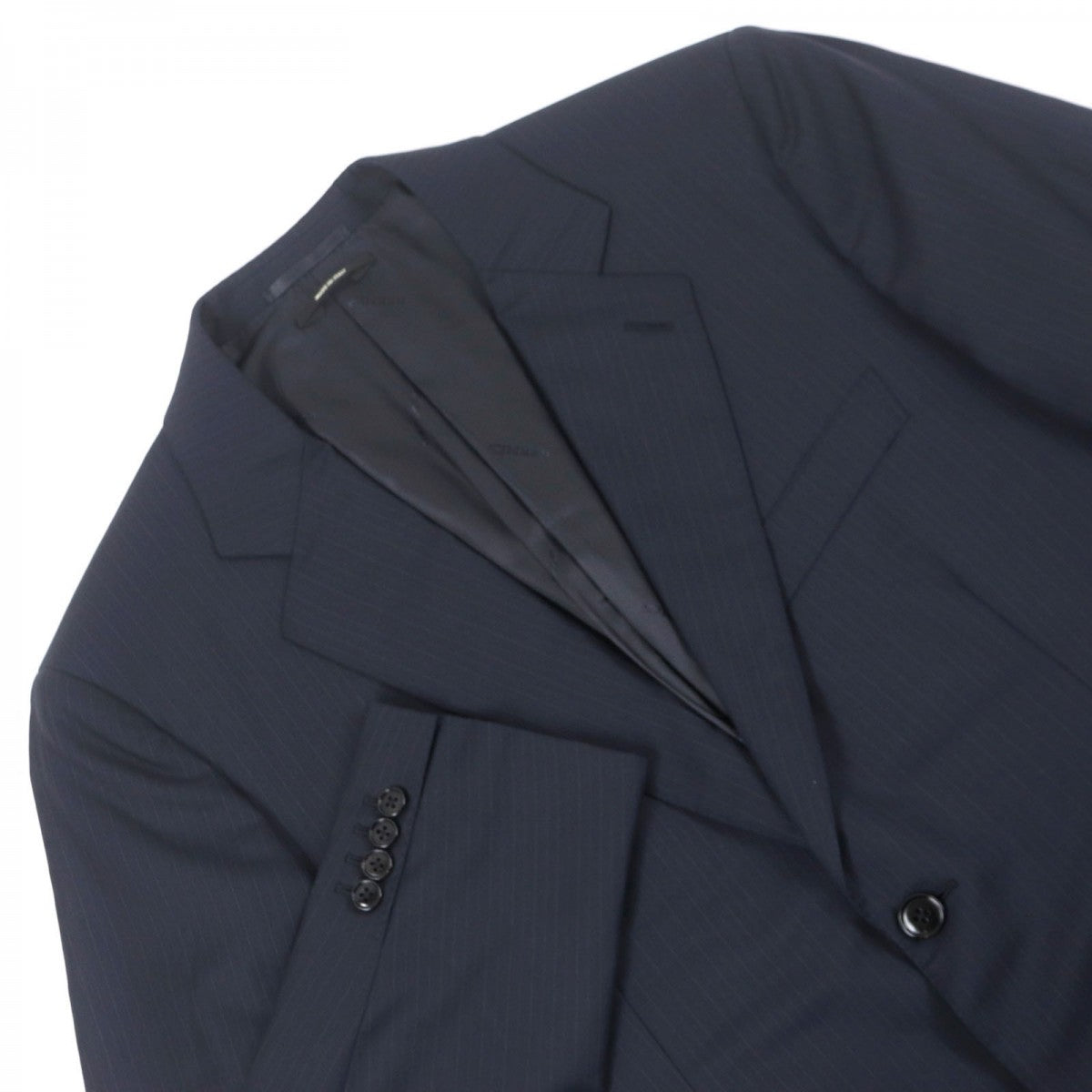 HERMES suit A9300 Outer: 100% virgin wool, Lining: 100% cupra Navy Stripe Pattern mens 50