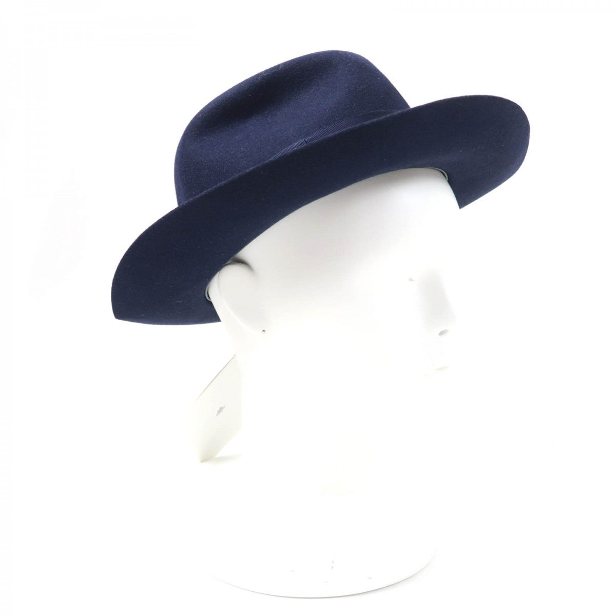 HERMES hat Main: 90% rabbit felt, Main: 10% felt, Part: 60% viscose (rayon), Part: 40% cotton, Lining: 100% silk Navy Women 56