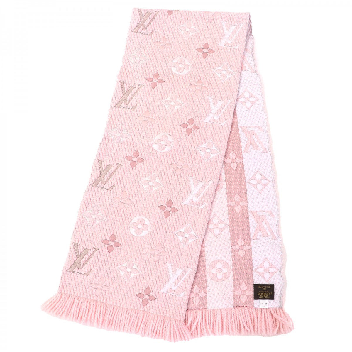LOUIS VUITTON Scarf M73057 wool Crystal pink Escharp Logo Mania Rainbow