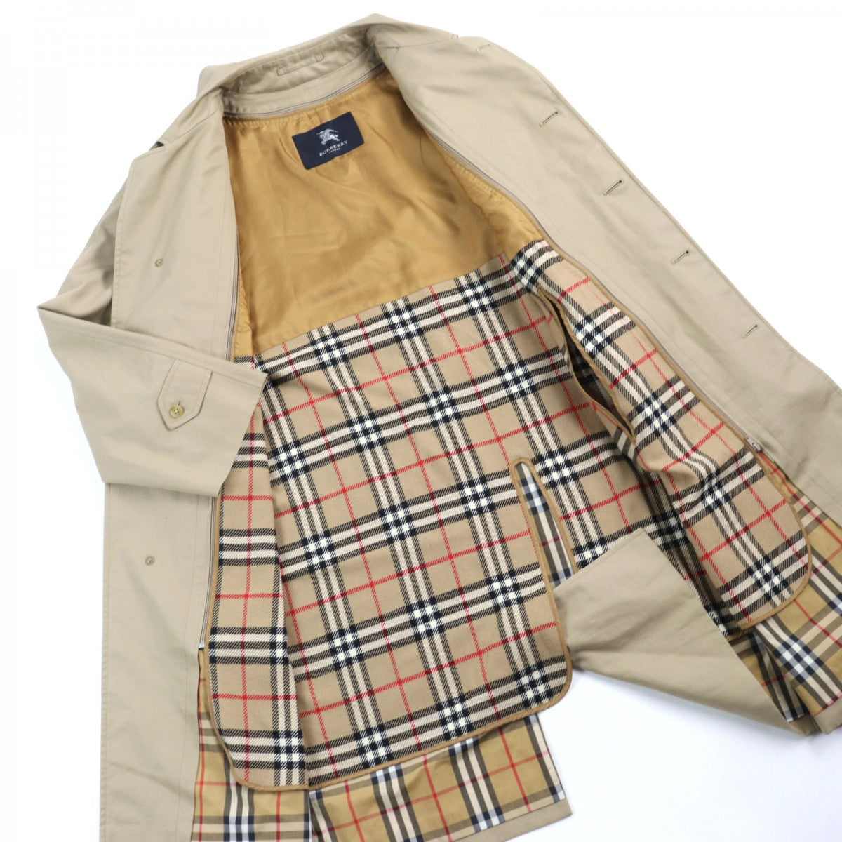 BURBERRY LONDON Stainless collar coat BBB55-970-42 Outer: 75% cotton, Outer: 25% polyester, Lining: polyester, Lining: cotton, Sleeve lining: polyester beige mens