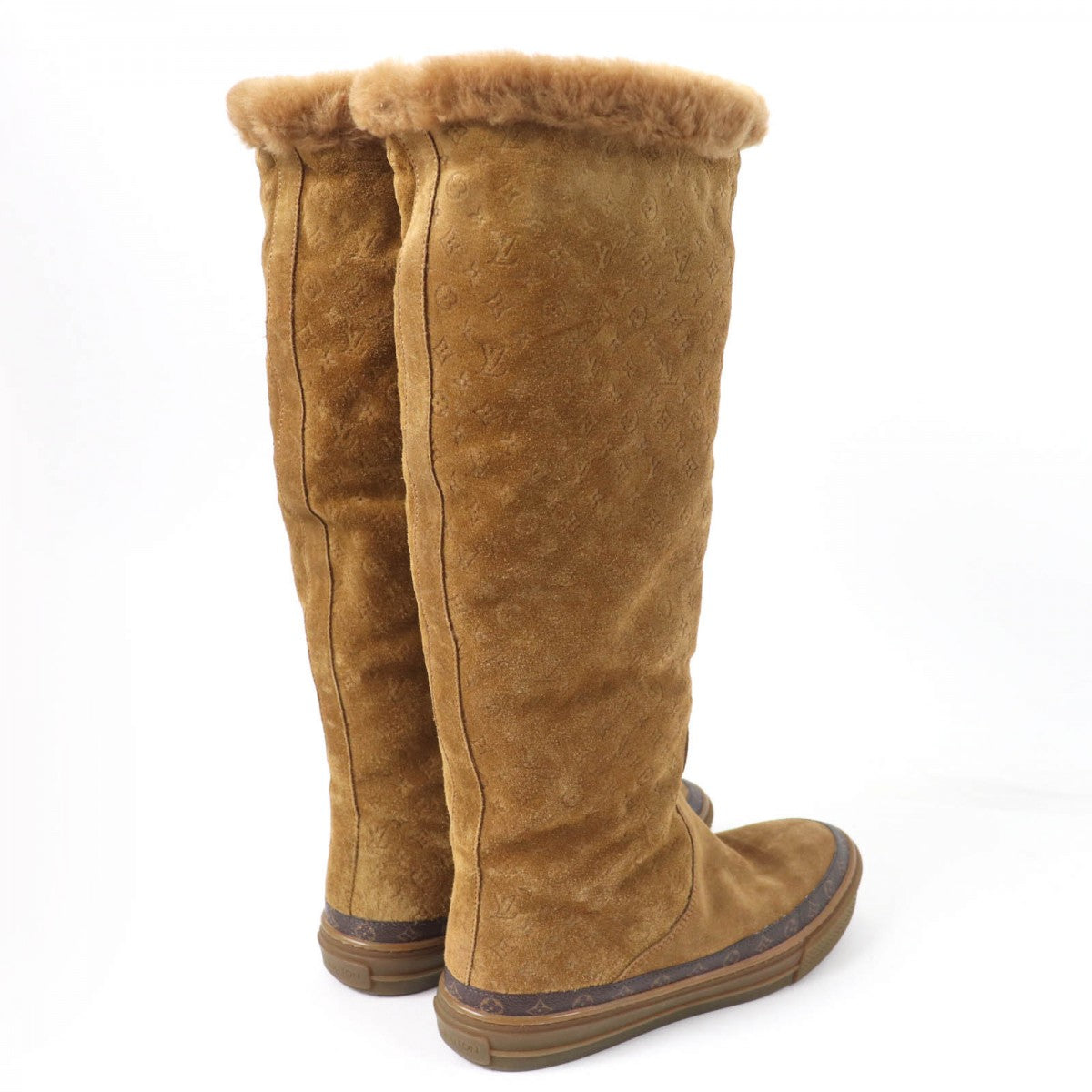 LOUIS VUITTON Knee-high boots Main: Suede leather Brown Snowball Line Women 37