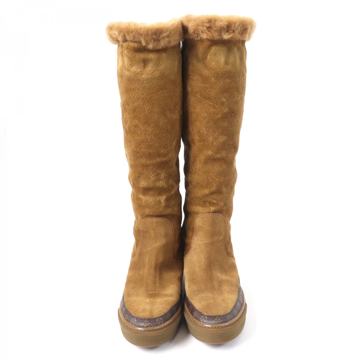 LOUIS VUITTON Knee-high boots Main: Suede leather Brown Snowball Line Women 37