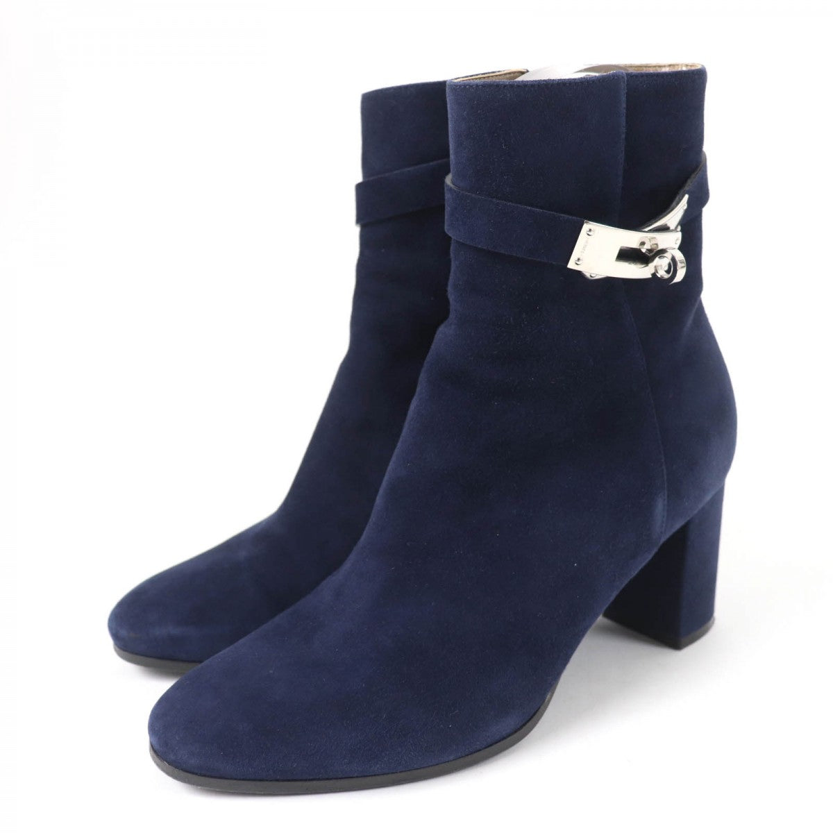 HERMES short boots Main: Suede leather Navy Saint Germain Women 36.5