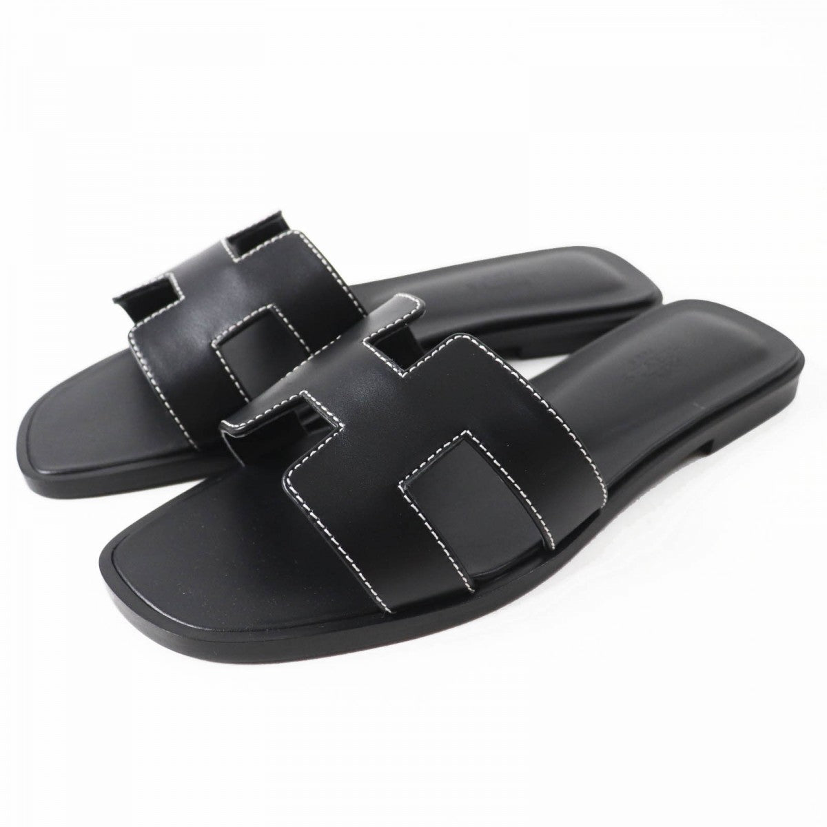 HERMES Sandals Main: Leather black Oran Women 37