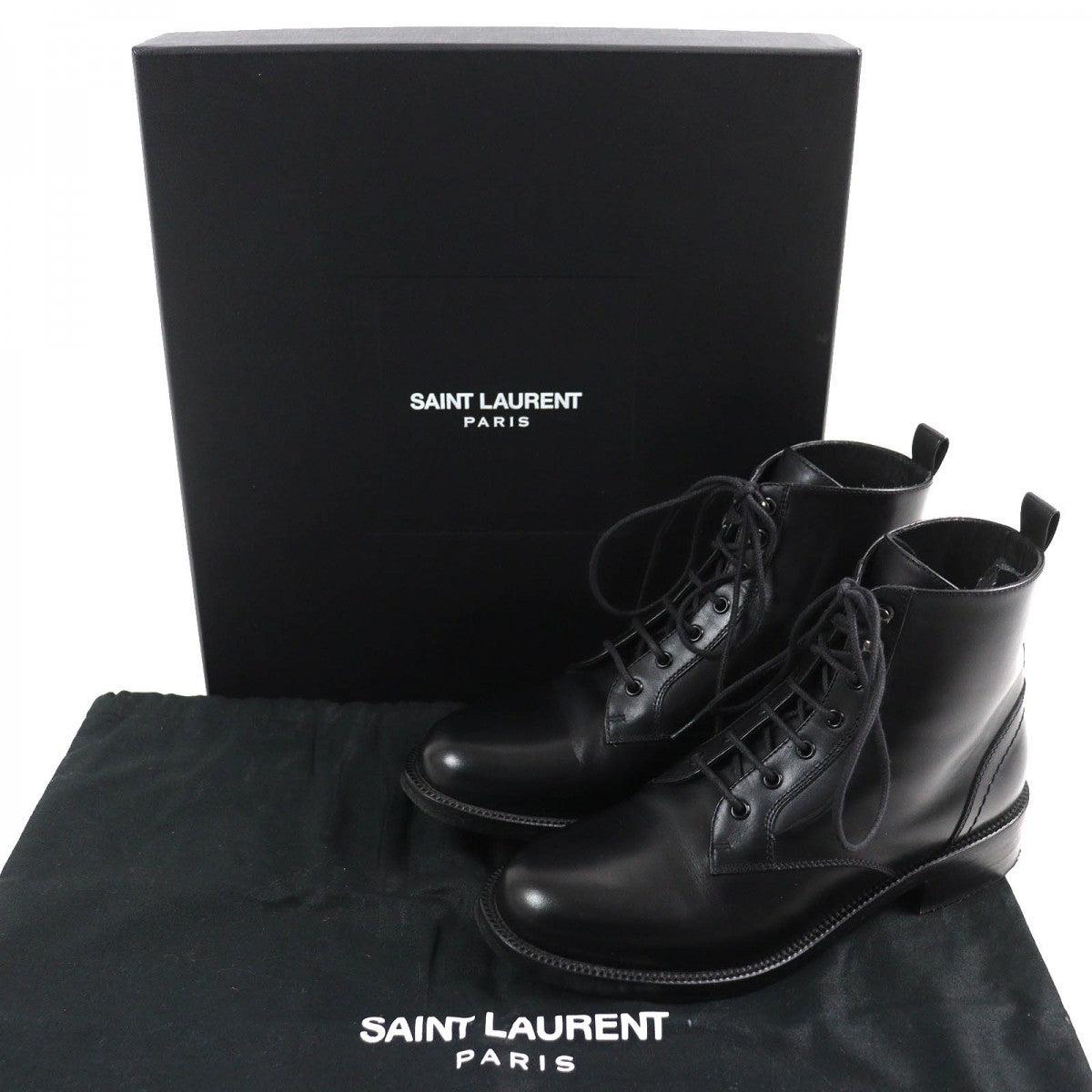 SAINT LAURENT PARIS short boots 354530 Main: Leather black Women 35.5