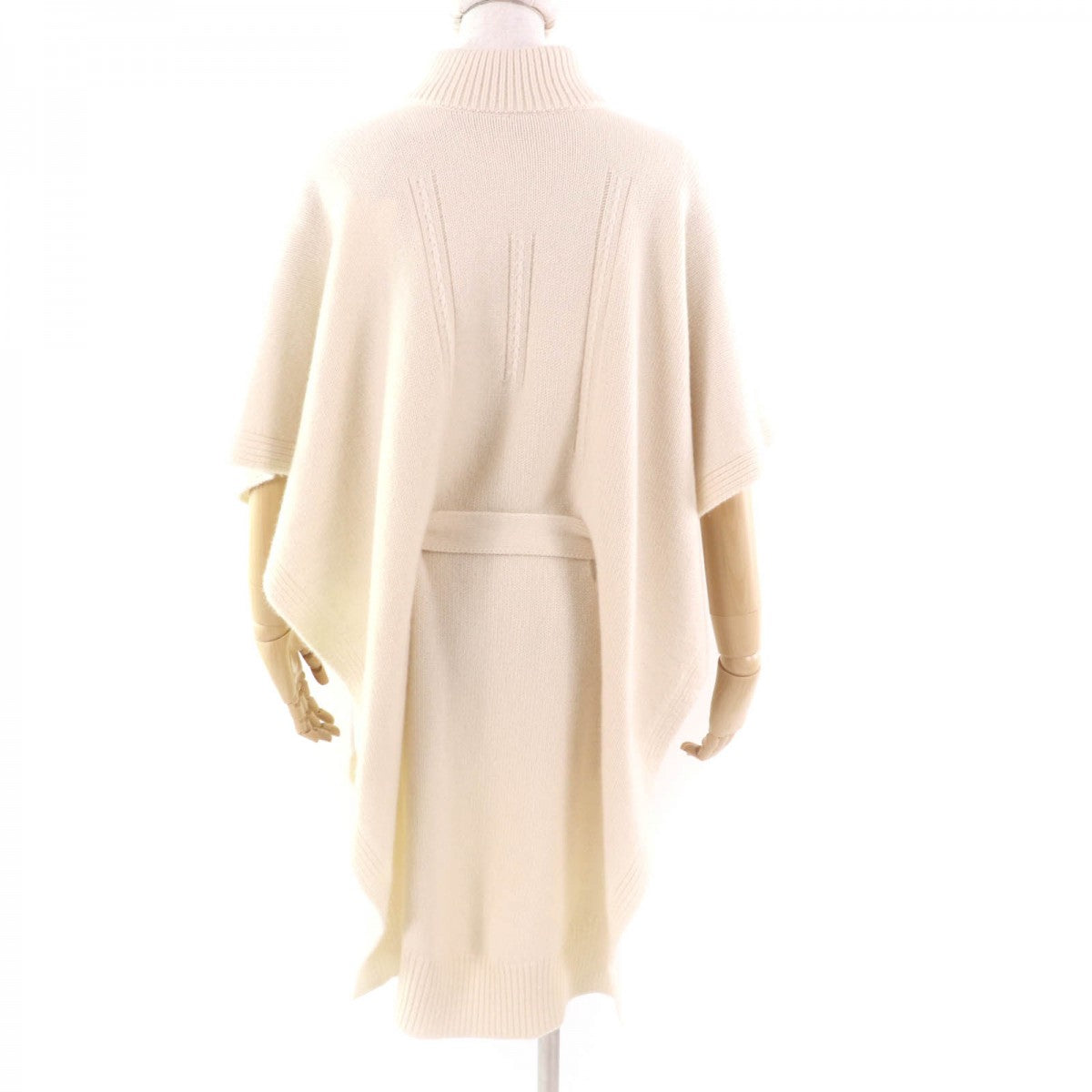 HERMES poncho 2H2202D1 Main: 100% cashmere, part: sheep leather off white Women 38