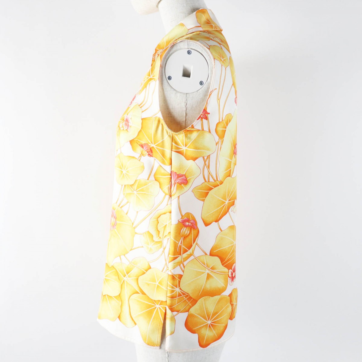 HERMES Vest Main: 100% silk Orange Les Capucines Women 36