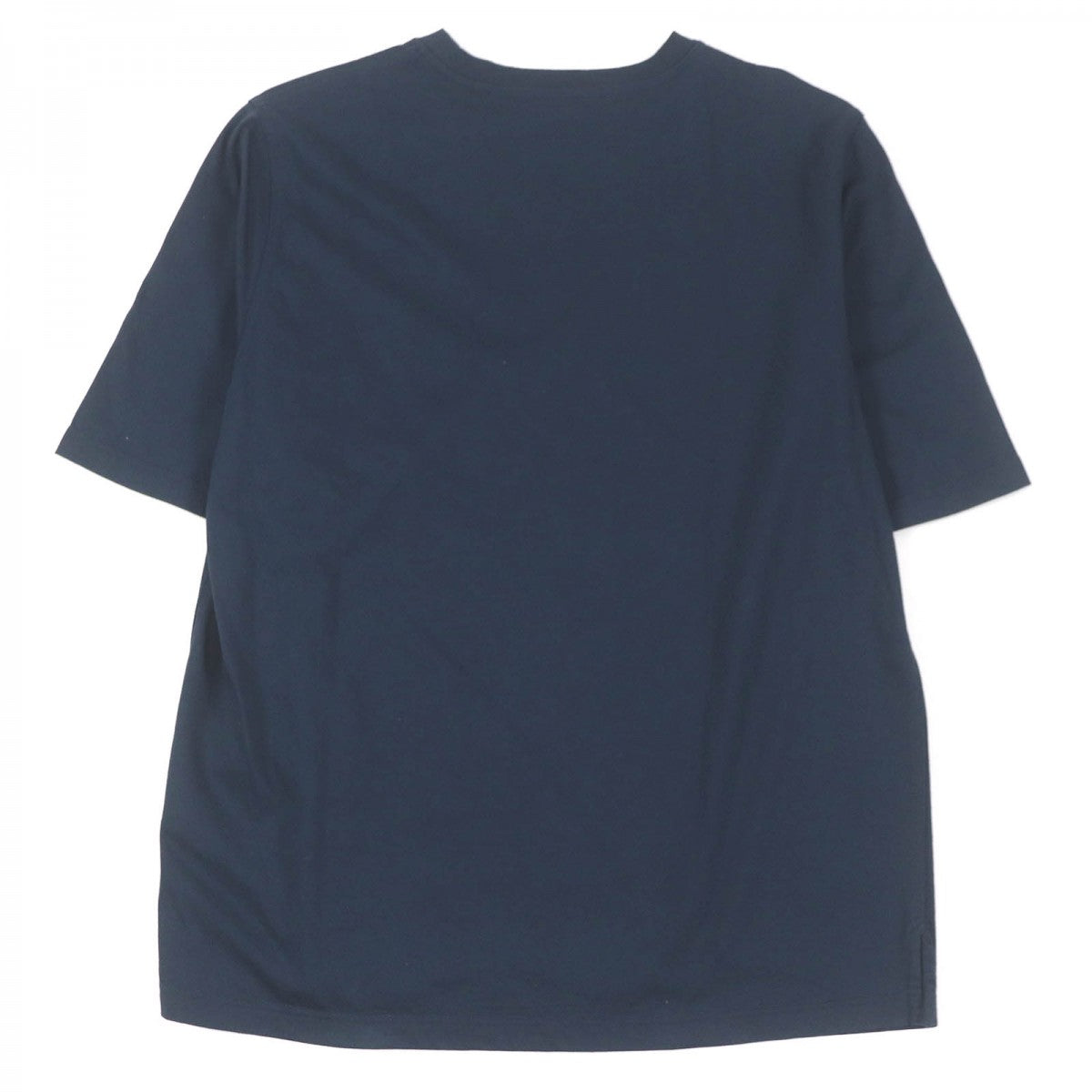 HERMES Short sleeve T-shirt Main: 100% cotton, Leather part: Sheepskin Navy Puzzle Eskettle mens XS