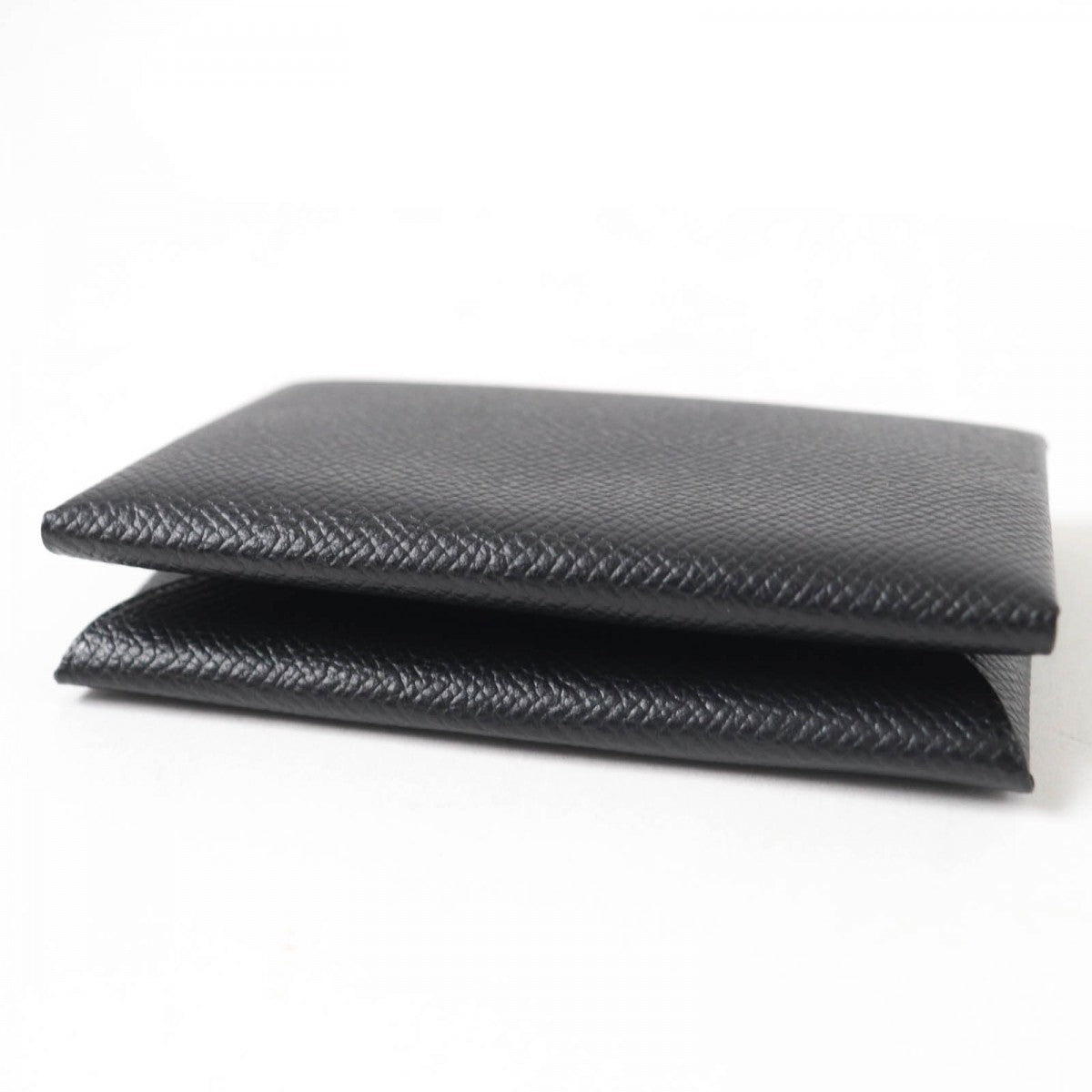 HERMES Coin case Main�FEpsom black Calvi duo Women(Unisex)