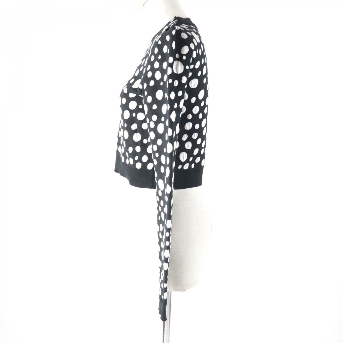 LOUIS VUITTON knit 1AB852 Main: 54% cotton, 39% silk, 5% nylon, 2% polyurethane Black White Women XS