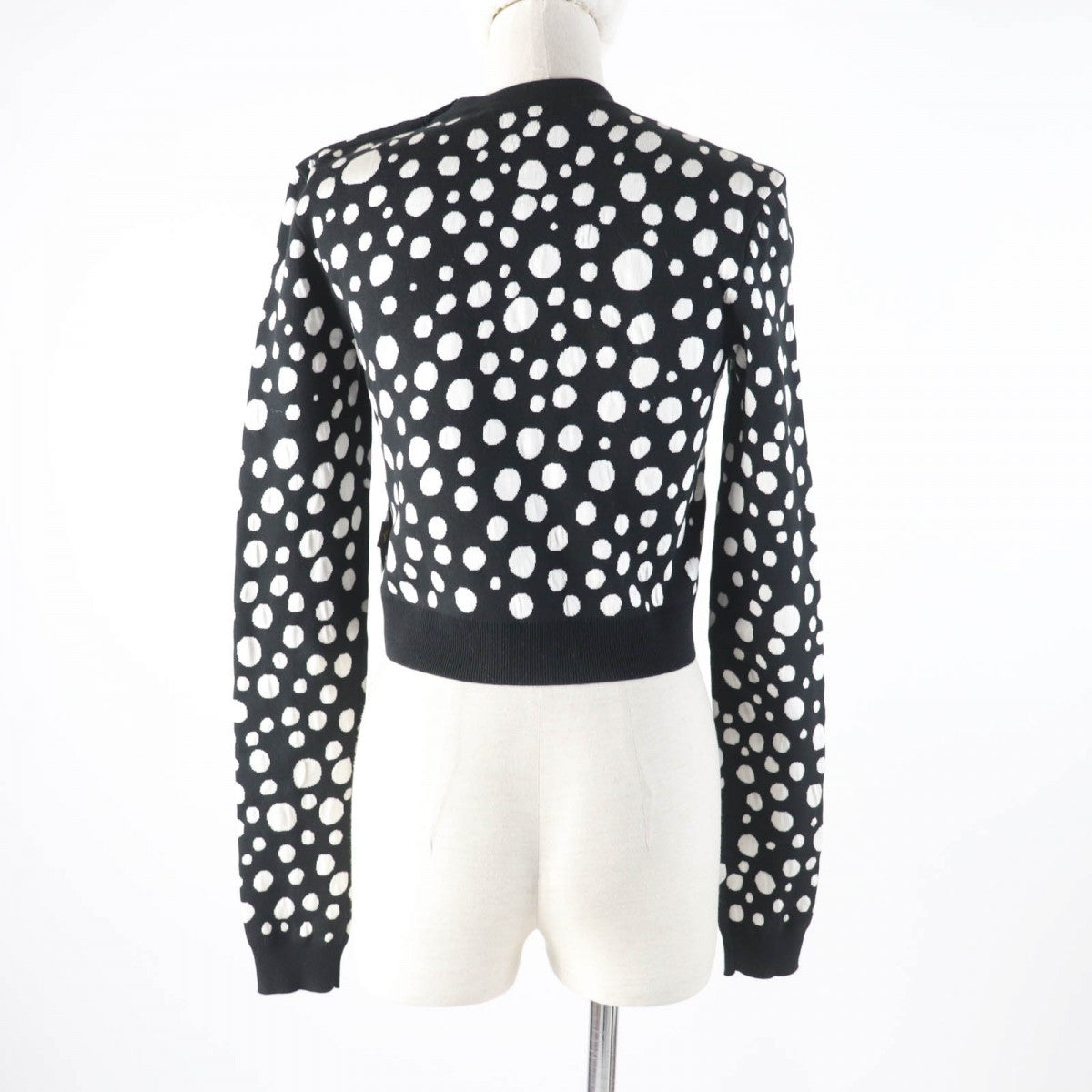 LOUIS VUITTON knit 1AB852 Main: 54% cotton, 39% silk, 5% nylon, 2% polyurethane Black White Women XS