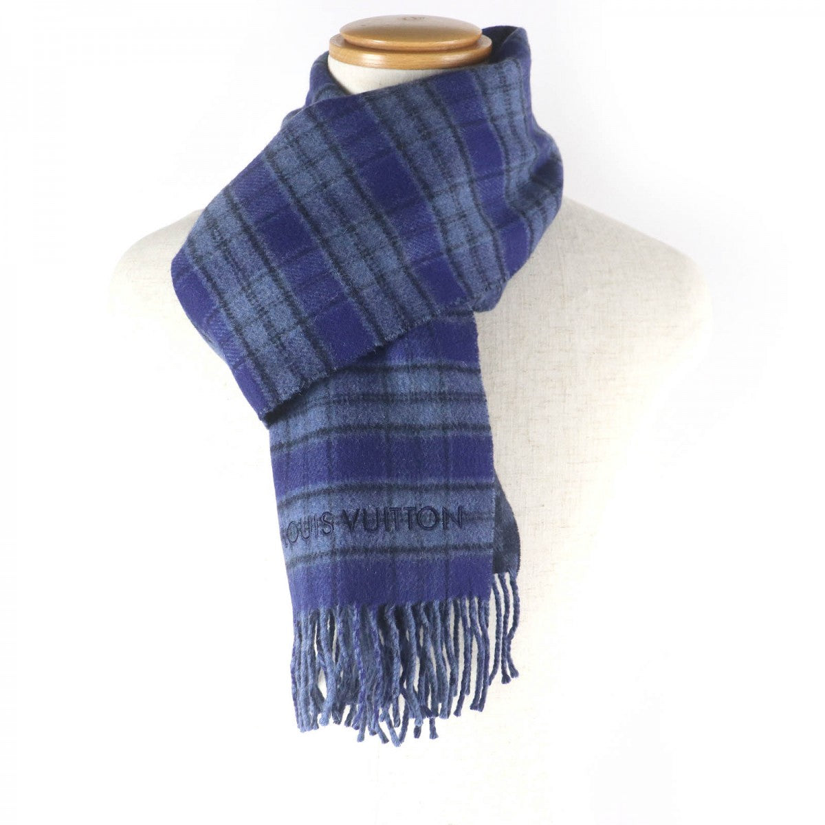 LOUIS VUITTON Scarf M73449 Main: 100% cashmere Navy mens