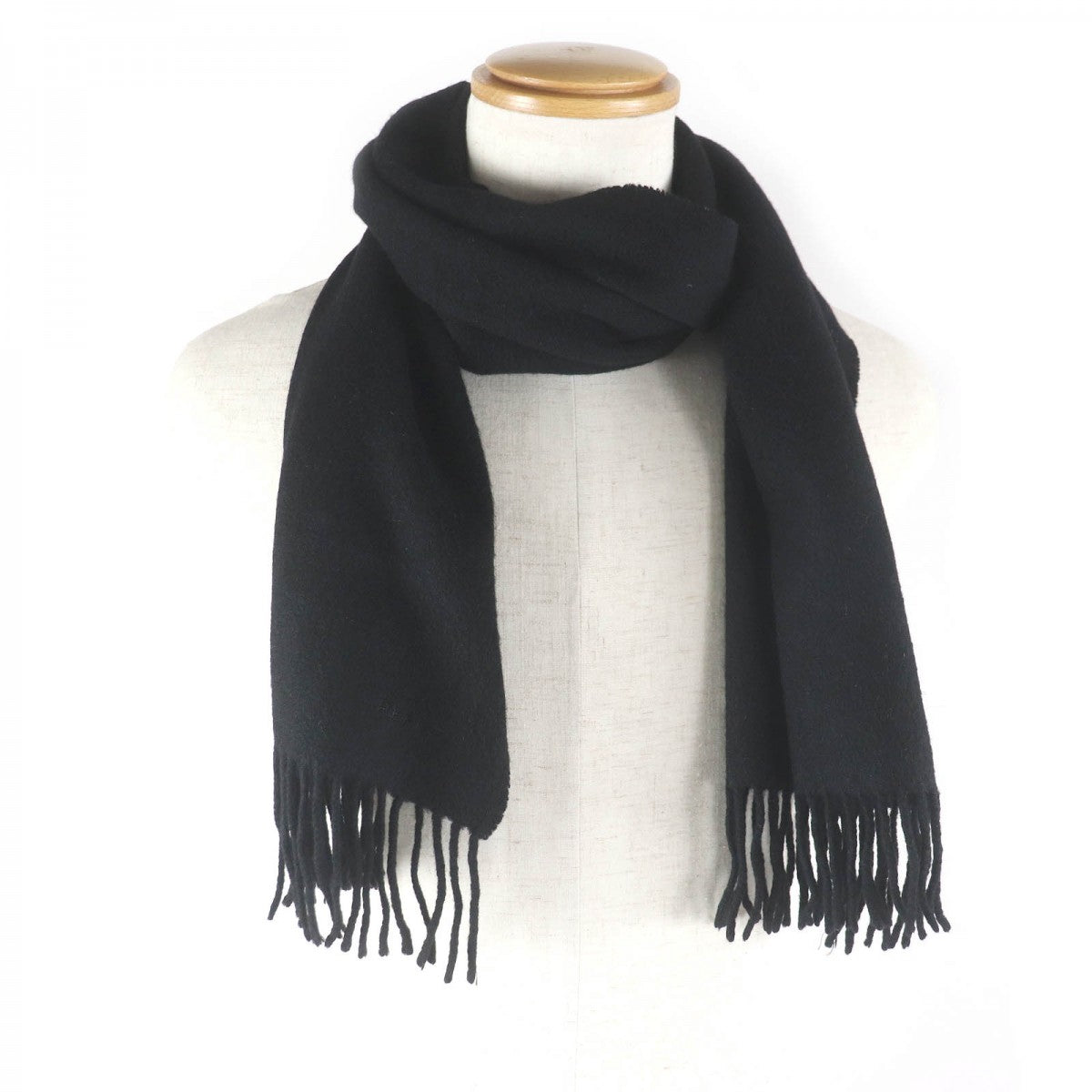 HERMES Scarf Main: 100% cashmere black mens