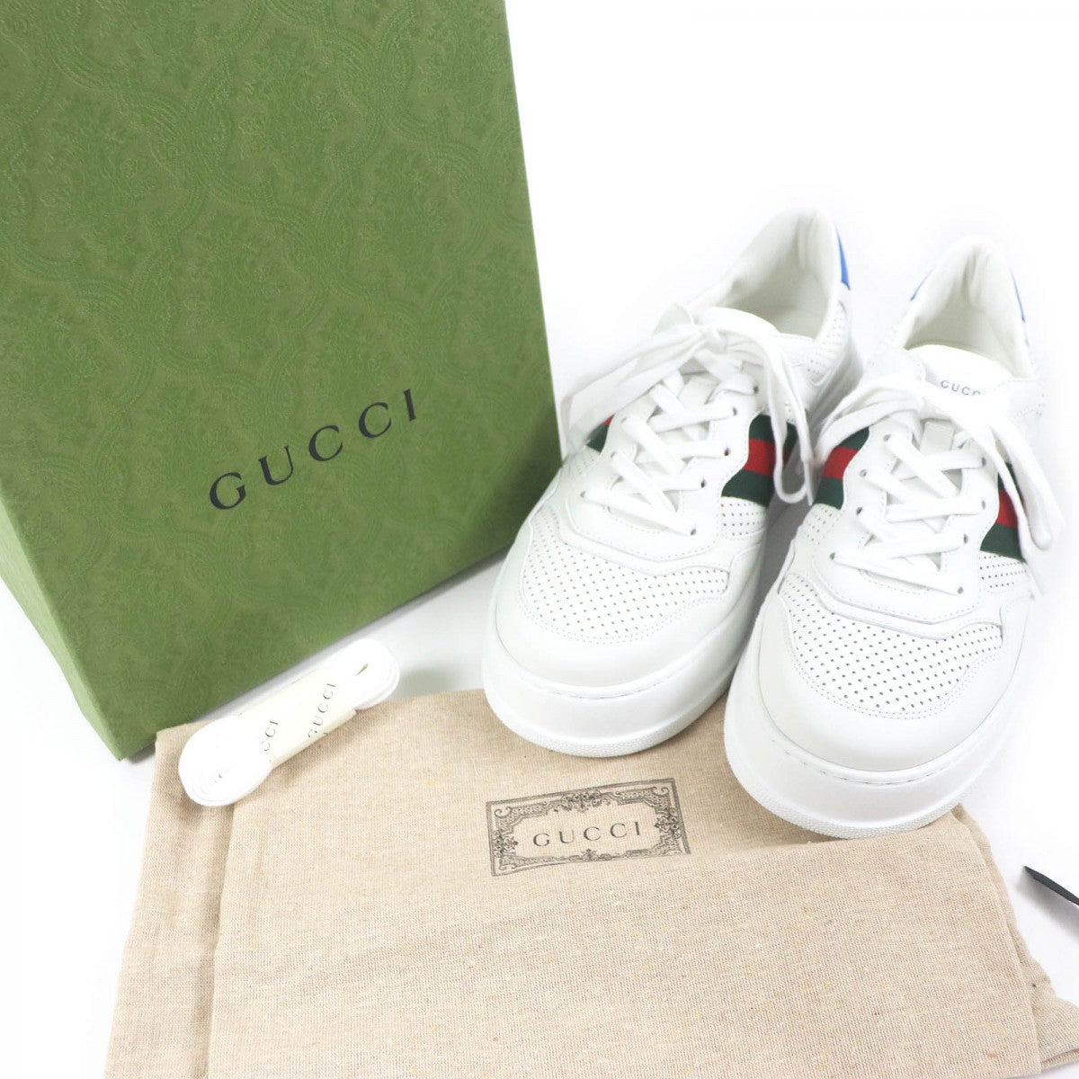 GUCCI Low cut sneakers 669698 Main: Leather white mens 10.5
