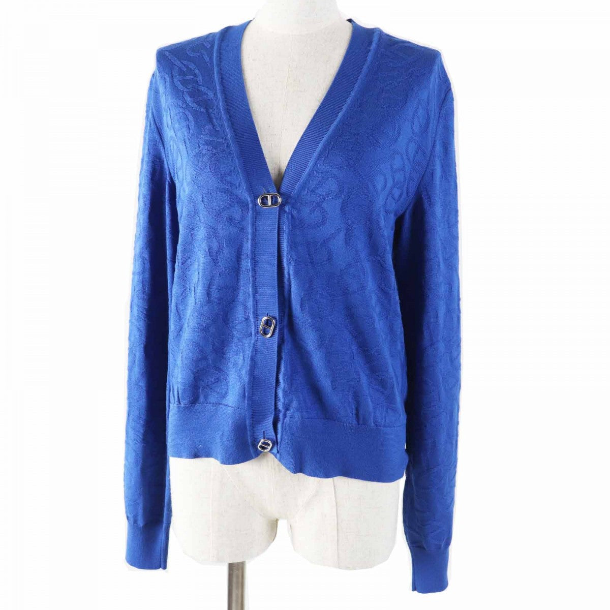 HERMES cardigan 4E2730DC Main: 57% silk, Main: 43% cotton blue Naoussa Women 38