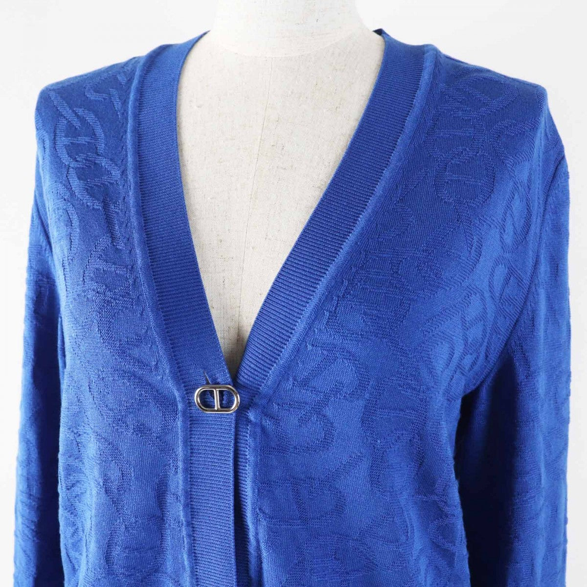 HERMES cardigan 4E2730DC Main: 57% silk, Main: 43% cotton blue Naoussa Women 38