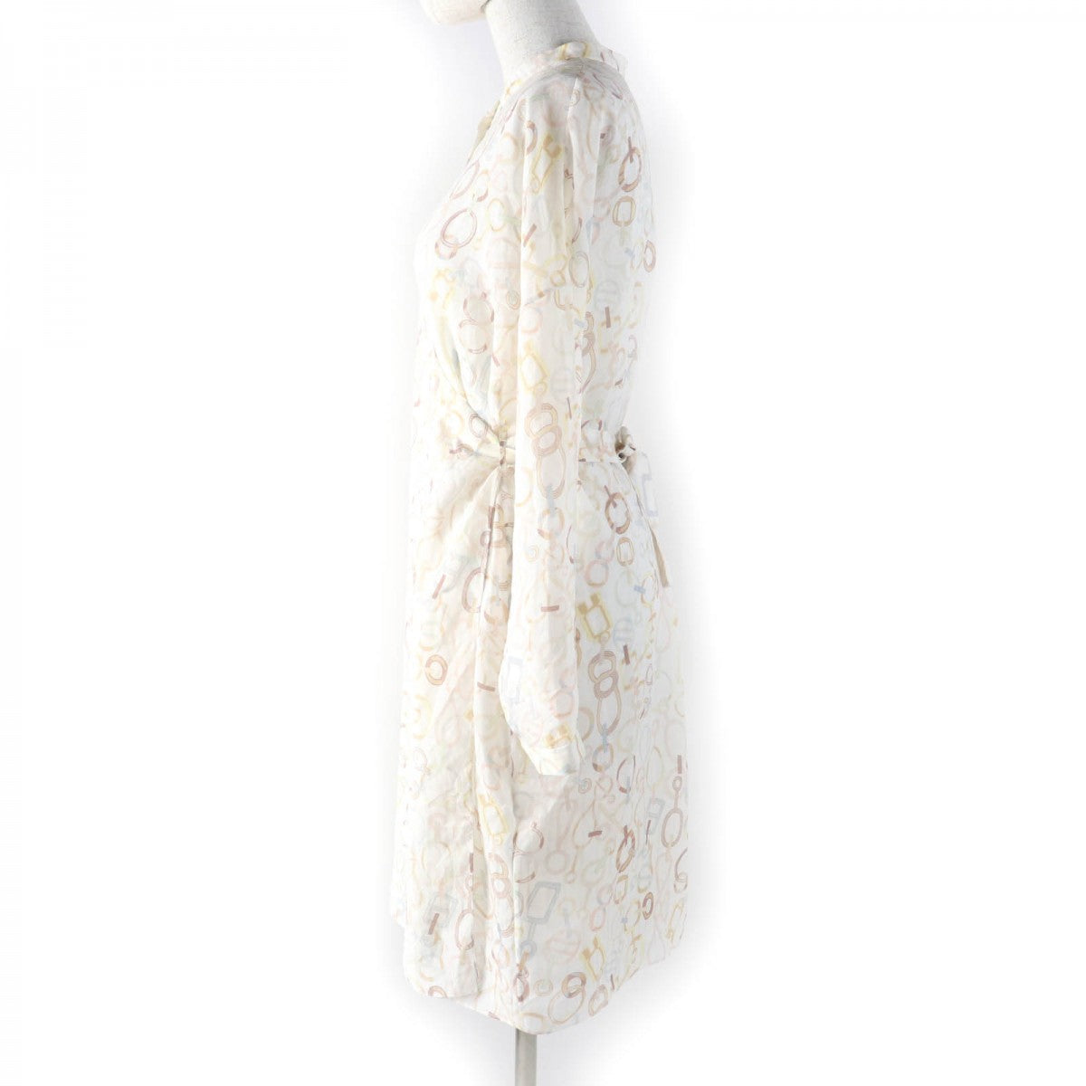 HERMES one piece 3H0514DN Main: 100% silk, Lining: 100% silk Ivory Do Re Boucles Women 36