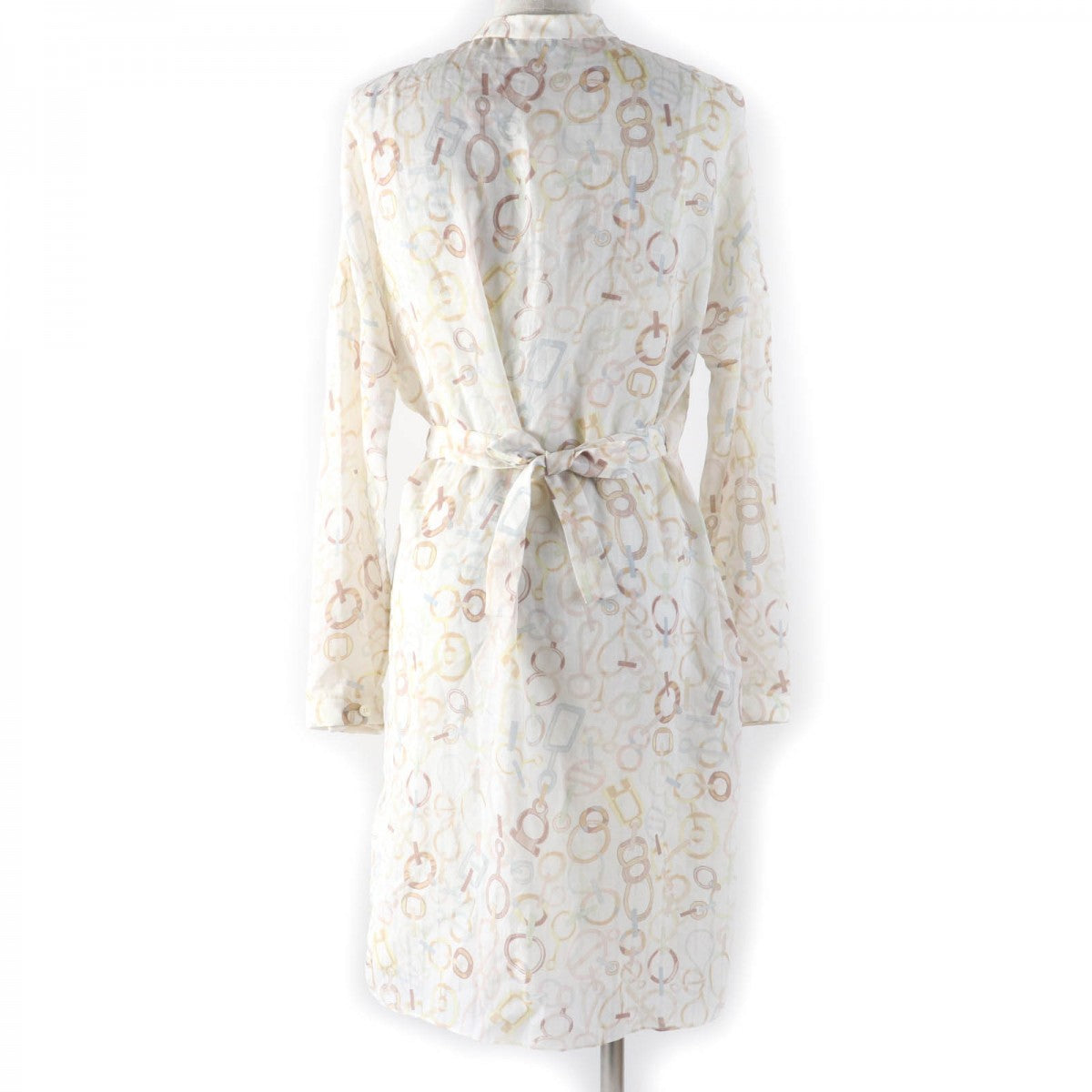 HERMES one piece 3H0514DN Main: 100% silk, Lining: 100% silk Ivory Do Re Boucles Women 36