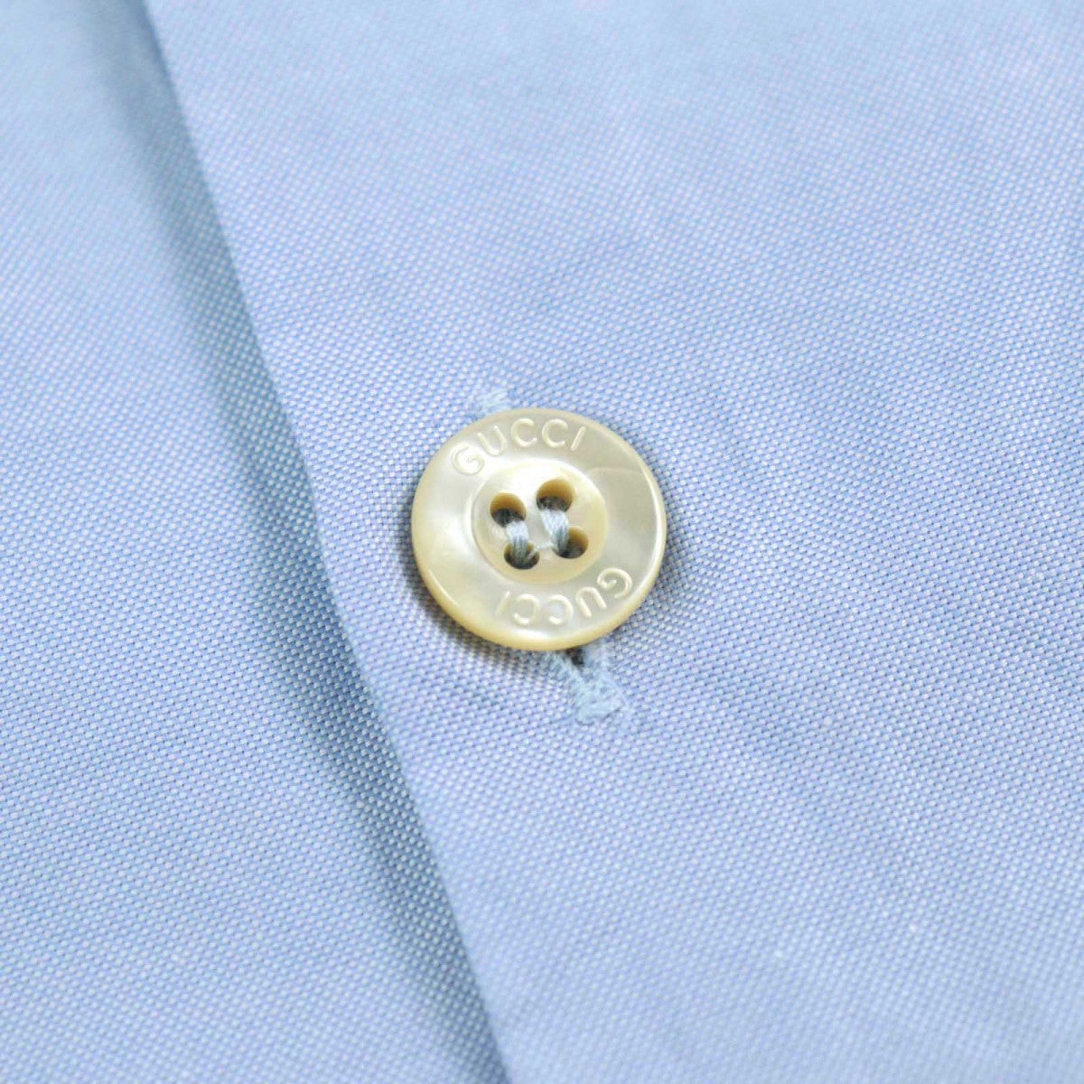 GUCCI Long sleeve shirt 521946 Outer material: 100% cotton, part: 53% rayon, part: 24% silk, part: 23% metal Blue gold mens 41|16