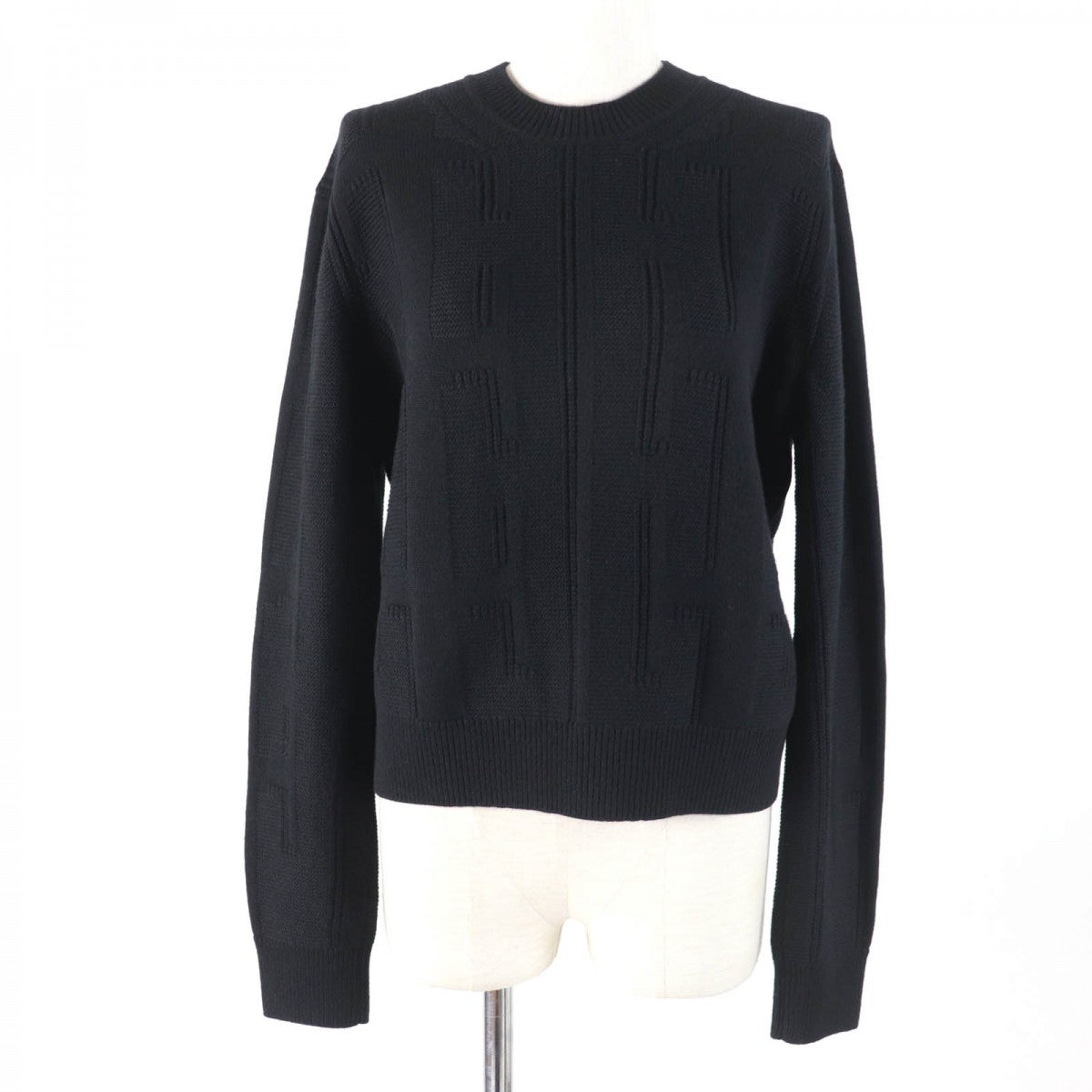HERMES knit Main: 100% wool black Women 38