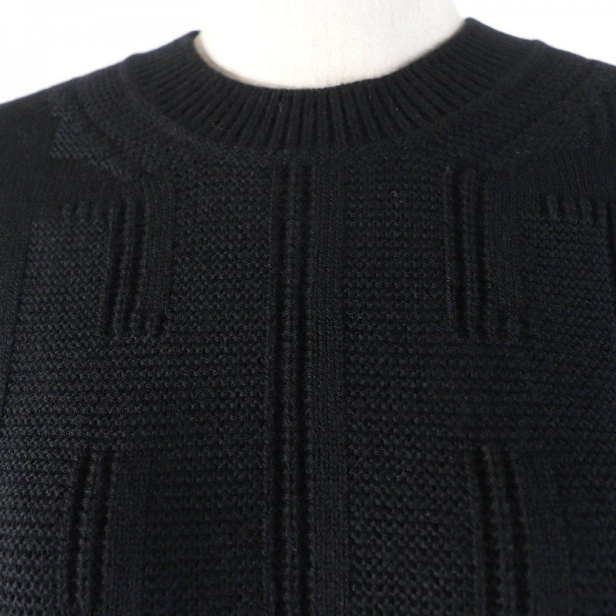 HERMES knit Main: 100% wool black Women 38