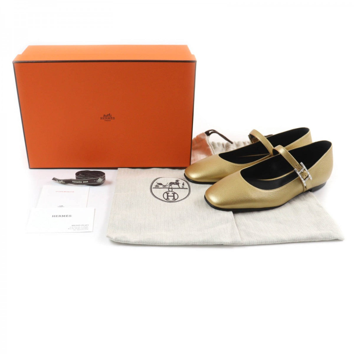 HERMES Ballet shoes Main: Leather Dore Jane Women 37.5