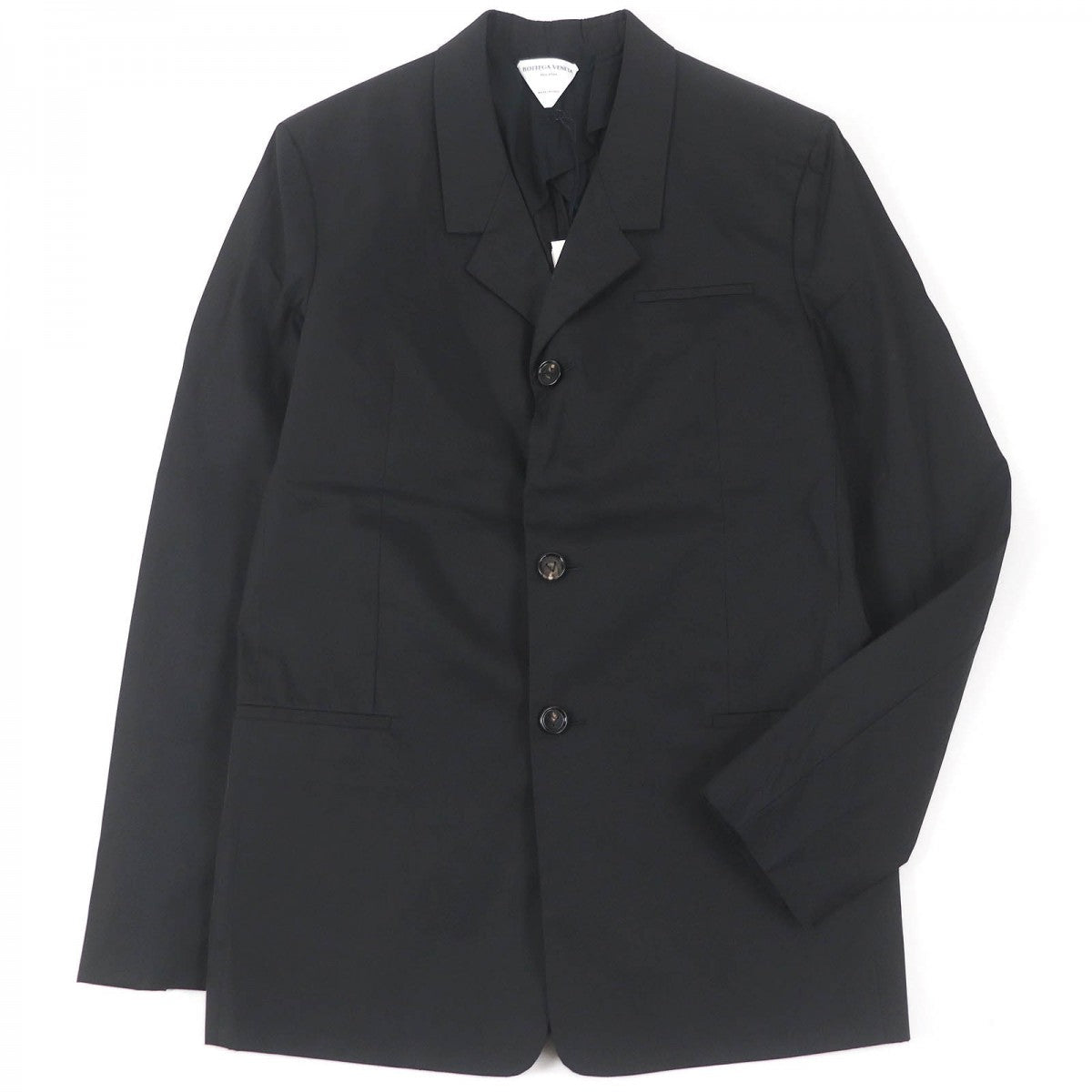 BOTTEGAVENETA tailored jacket 636451 Outer: 96% nylon, Outer: 4% polyurethane, Lining: 95% cupra, Lining: 5% polyurethane, Part: 80% polyester black mens 50
