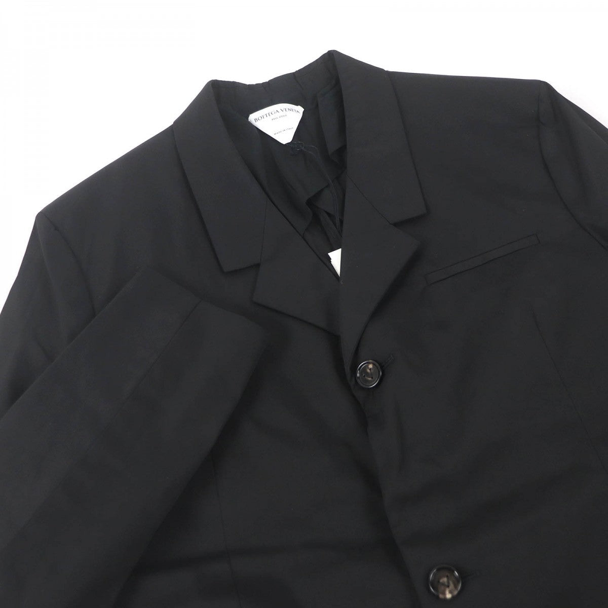 BOTTEGAVENETA tailored jacket 636451 Outer: 96% nylon, Outer: 4% polyurethane, Lining: 95% cupra, Lining: 5% polyurethane, Part: 80% polyester black mens 50