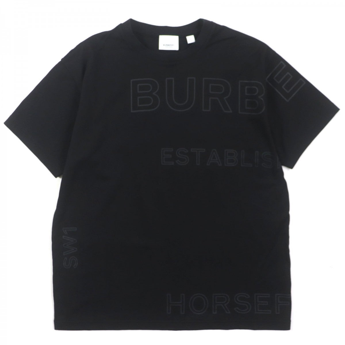 BURBERRY Short sleeve T-shirt 8036185 Main: 100% cotton, some parts: 97% cotton, some parts: 3% elastane black mens XS
