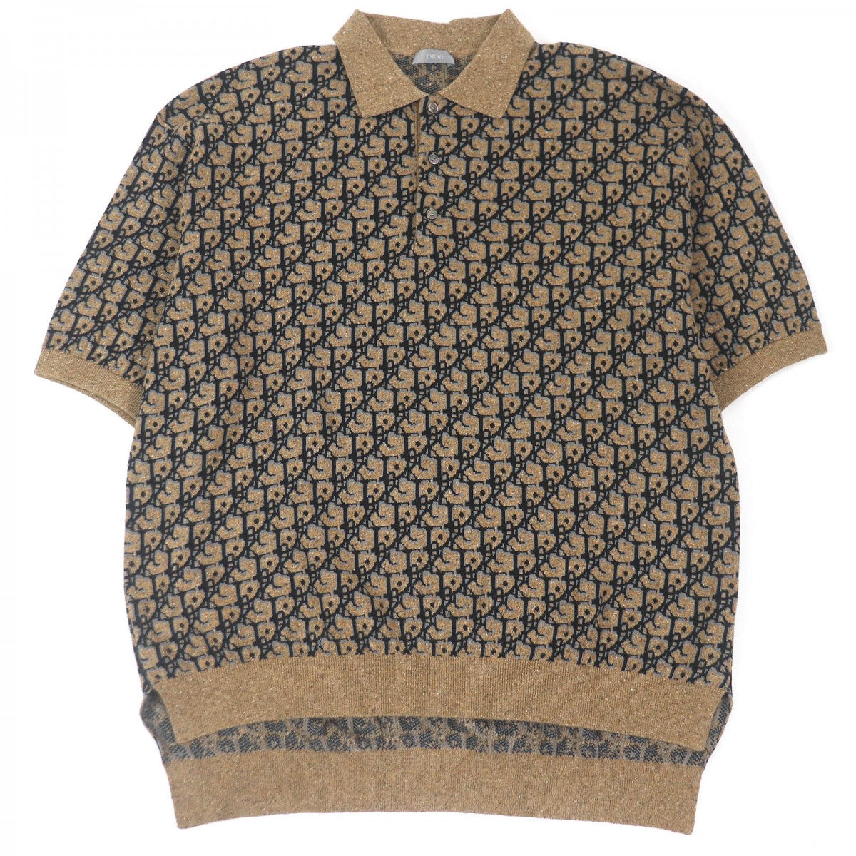 Dior Short sleeve polo shirt 283M830AT355 Main: 57% cotton, Main: 23% silk, Main: 20% silk Brown mens M