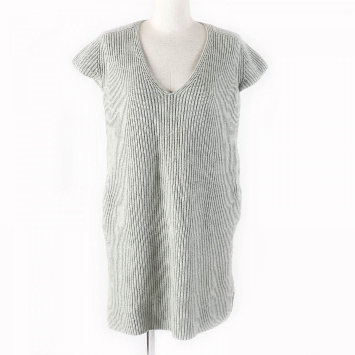 HERMES one piece Main: 80% wool, Main: 20% cashmere gray Women 36