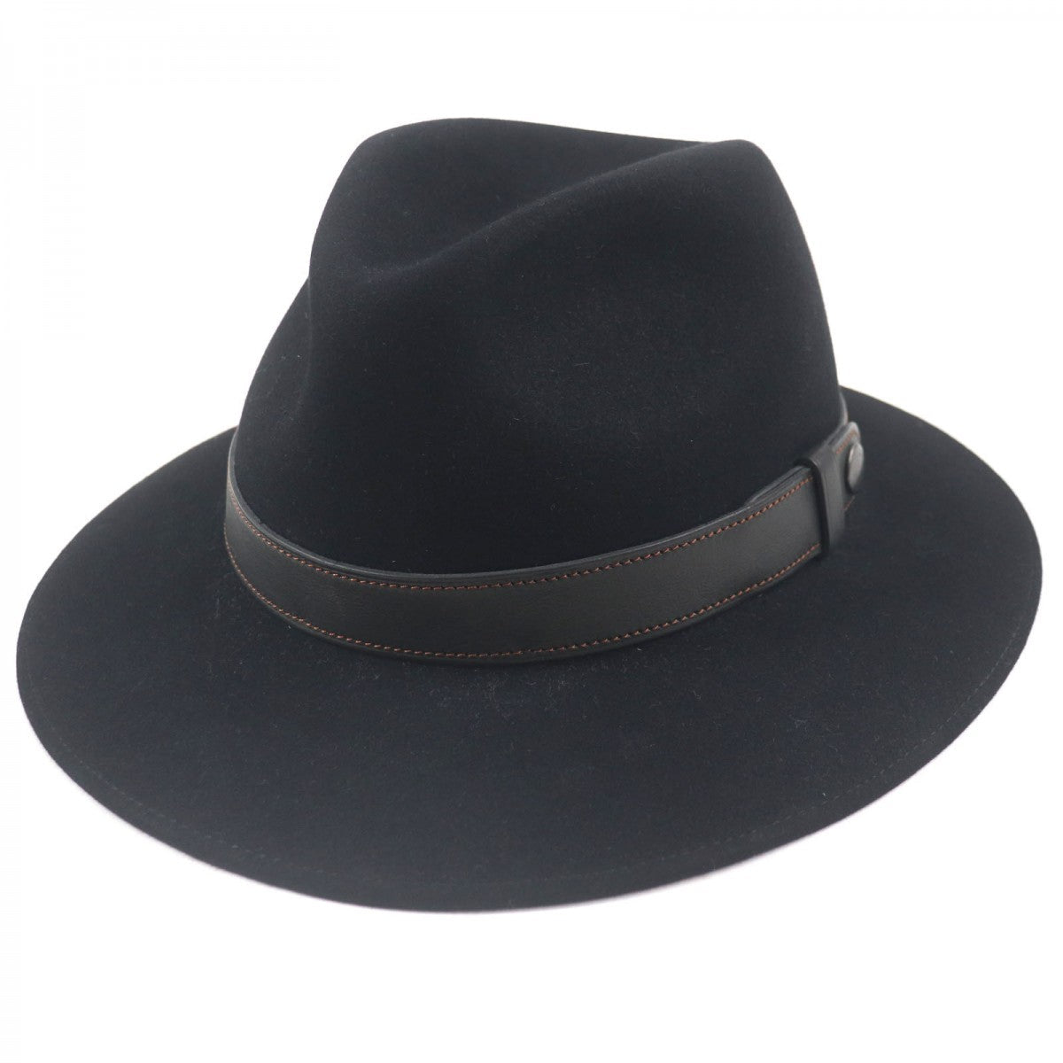 HERMES hat Main: 100% Lapin, Leather parts: Leather black mens