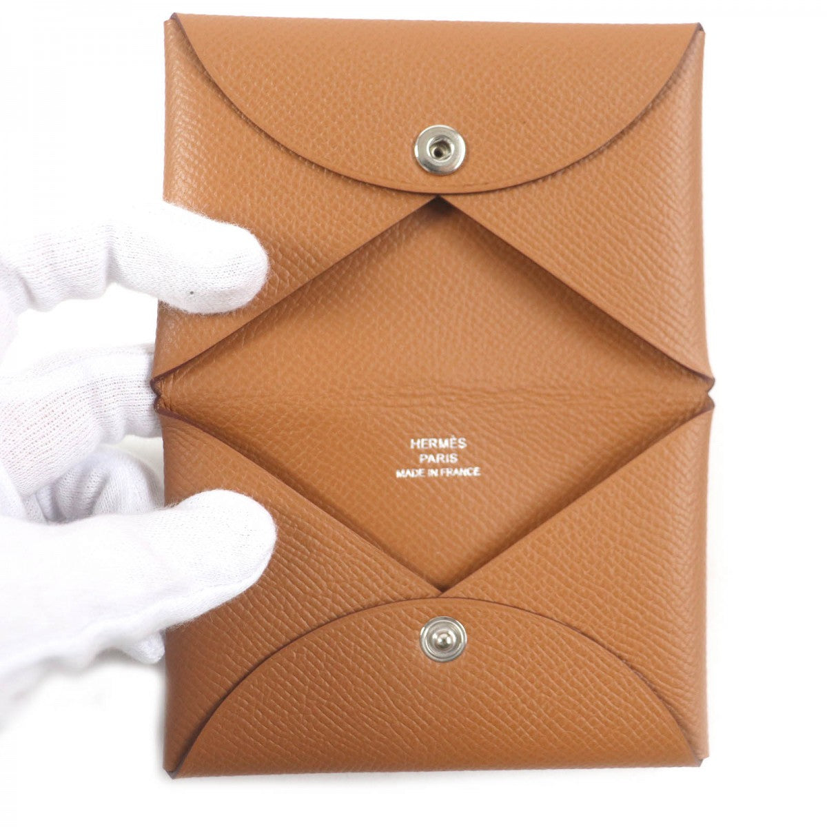HERMES Coin case Main�FEpsom caramel Calvi mens(Unisex)