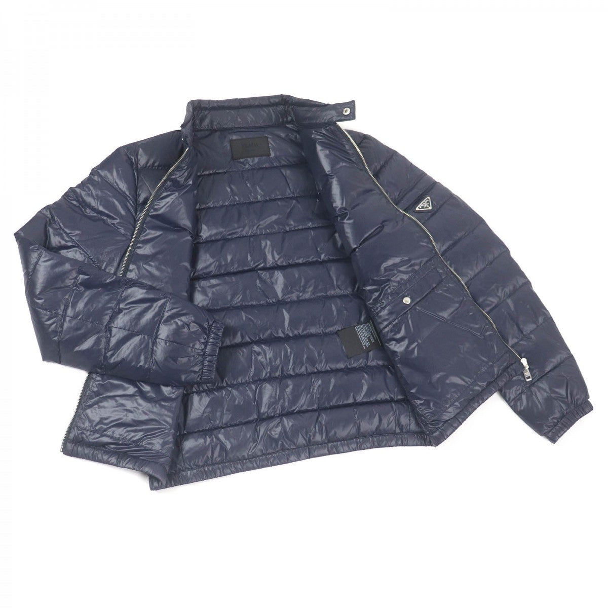 PRADA Down jacket SGA506 Main: 100% polyamide (nylon), Filling: 90% down, Filling: 10% feather, Partially recycled polyester Navy mens 46