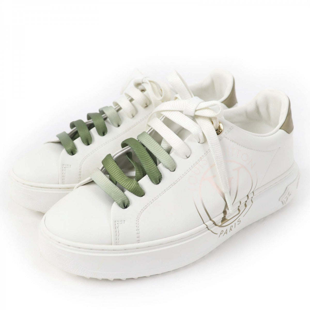 LOUIS VUITTON Low cut sneakers Main: Leather white timeout line Women 37.5