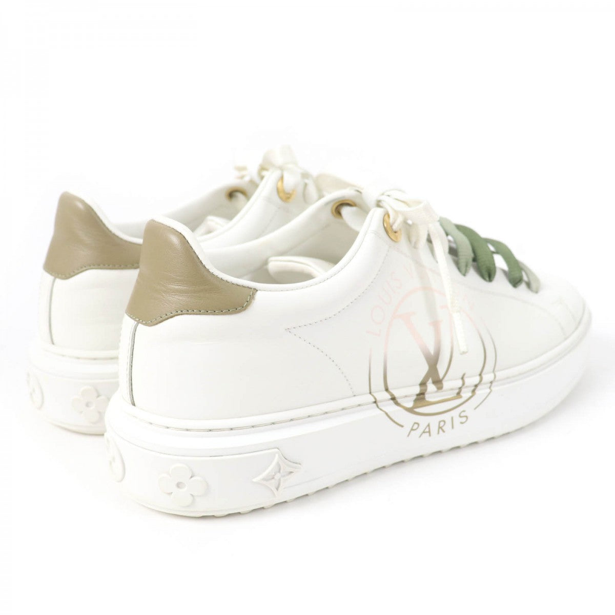 LOUIS VUITTON Low cut sneakers Main: Leather white timeout line Women 37.5