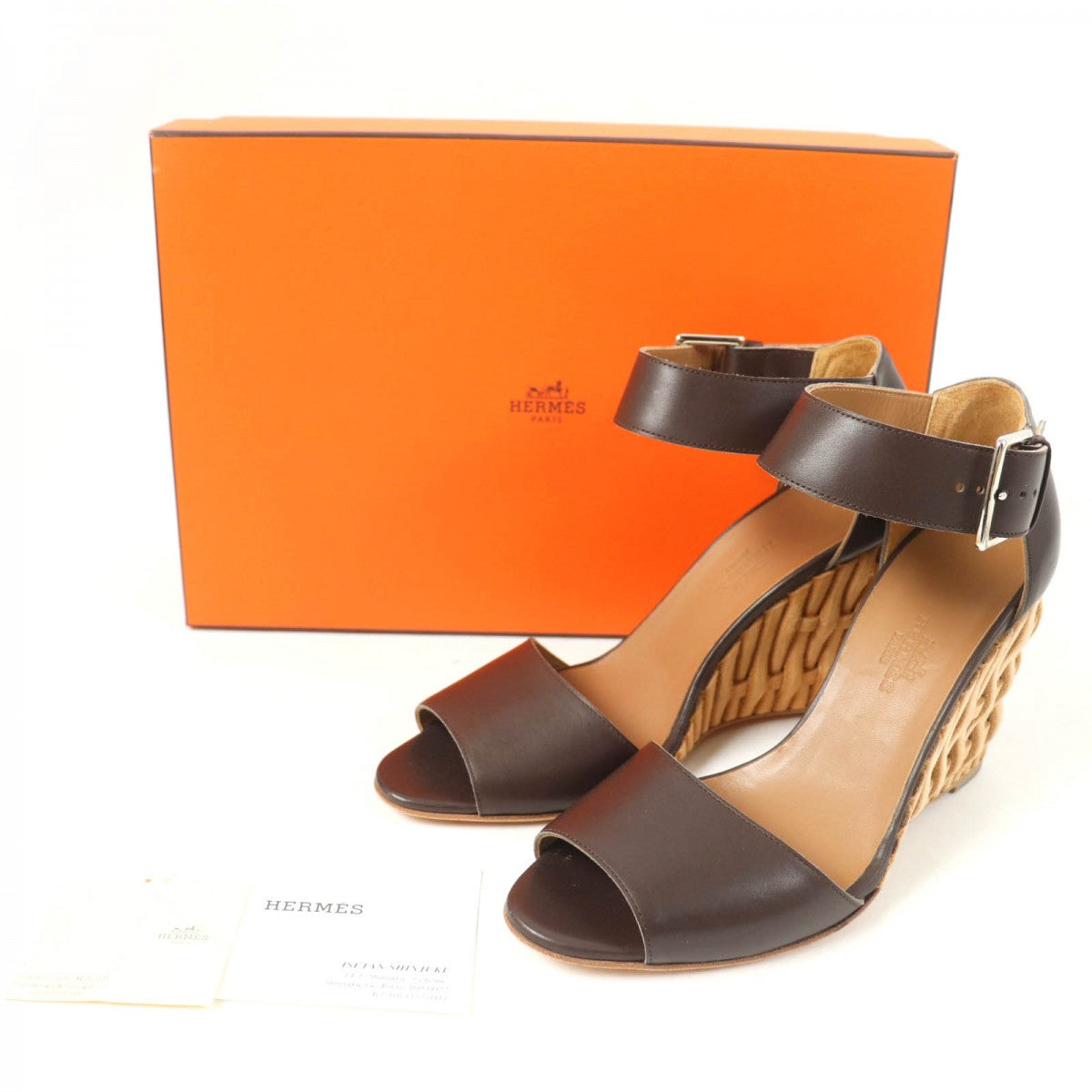 HERMES Sandals Main: Leather Dark brown Women 36.5