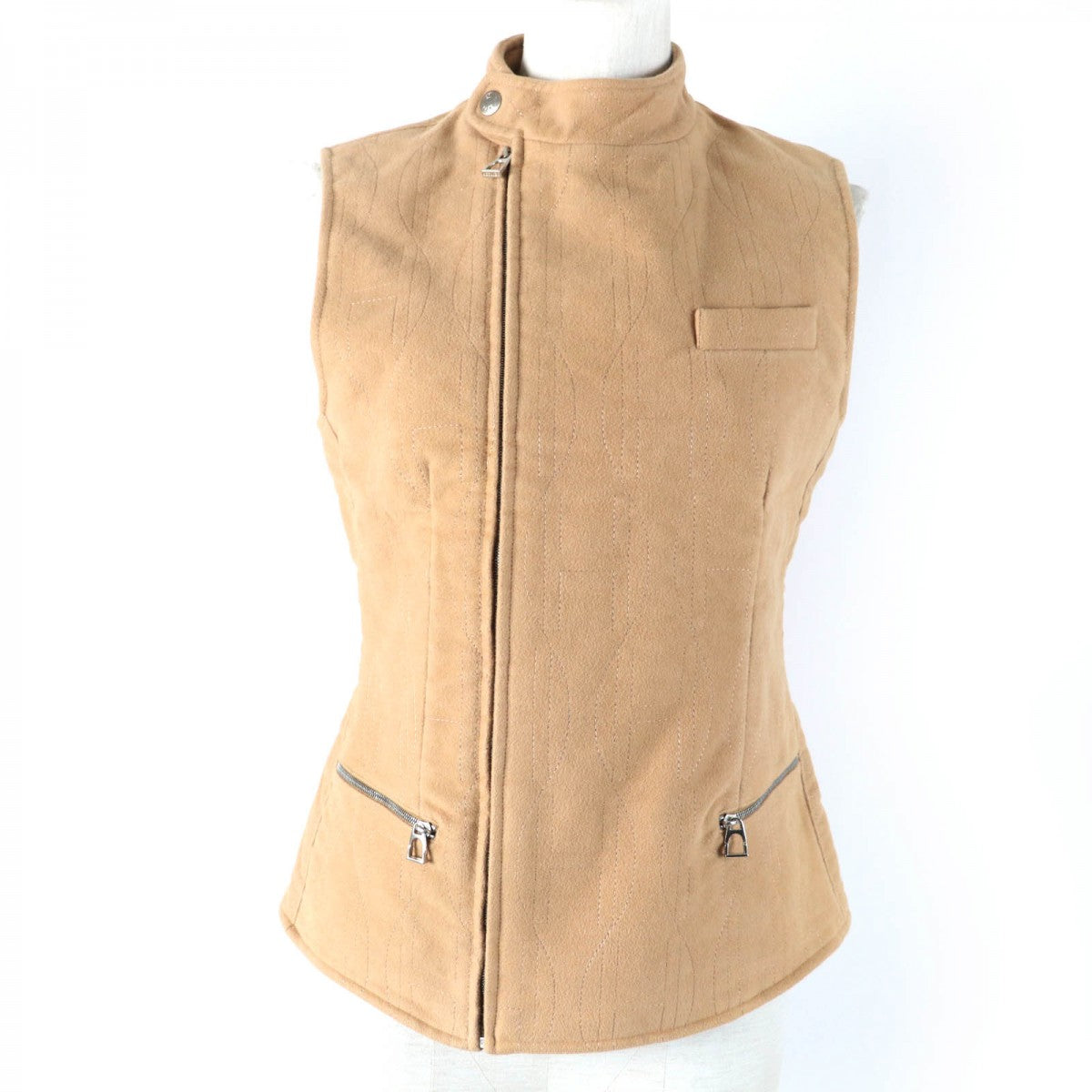 HERMES Vest Main: 100% cotton, Filling: 100% polyester beige Women 36