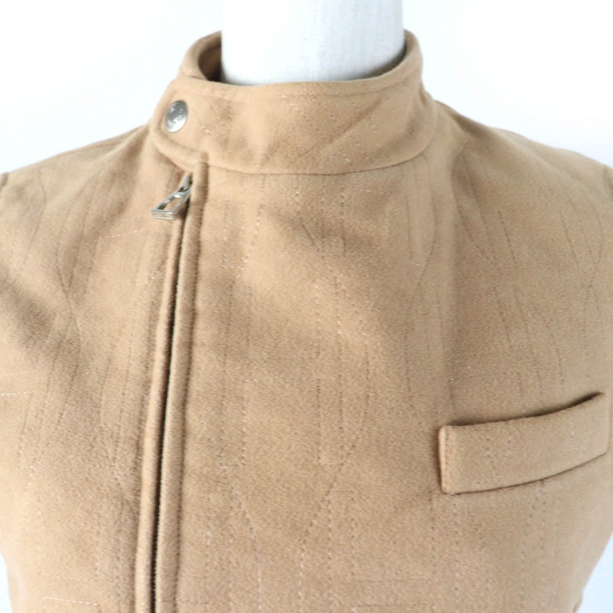 HERMES Vest Main: 100% cotton, Filling: 100% polyester beige Women 36